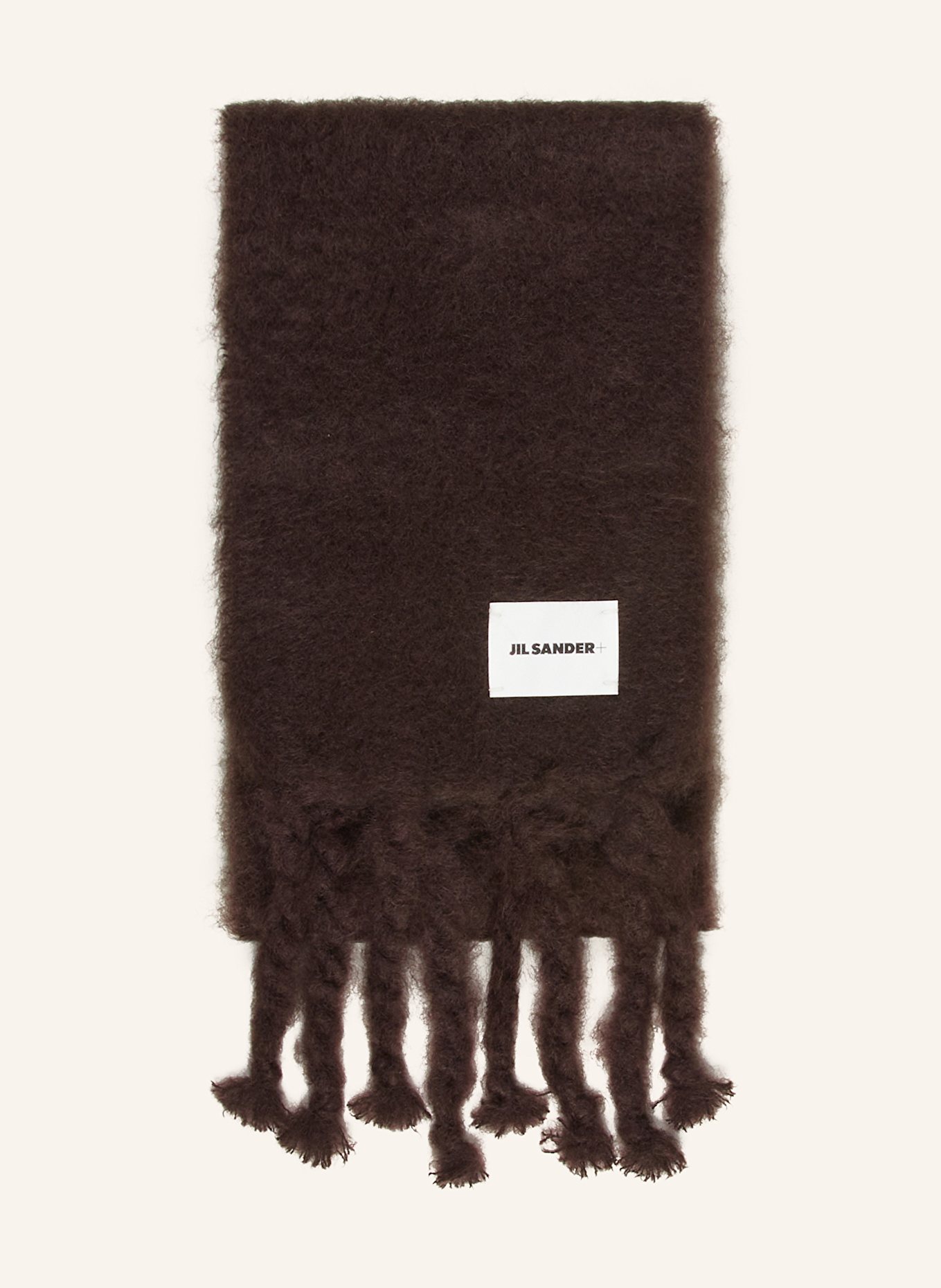 JIL SANDER Mohair-Schal: DUNKELBRAUN