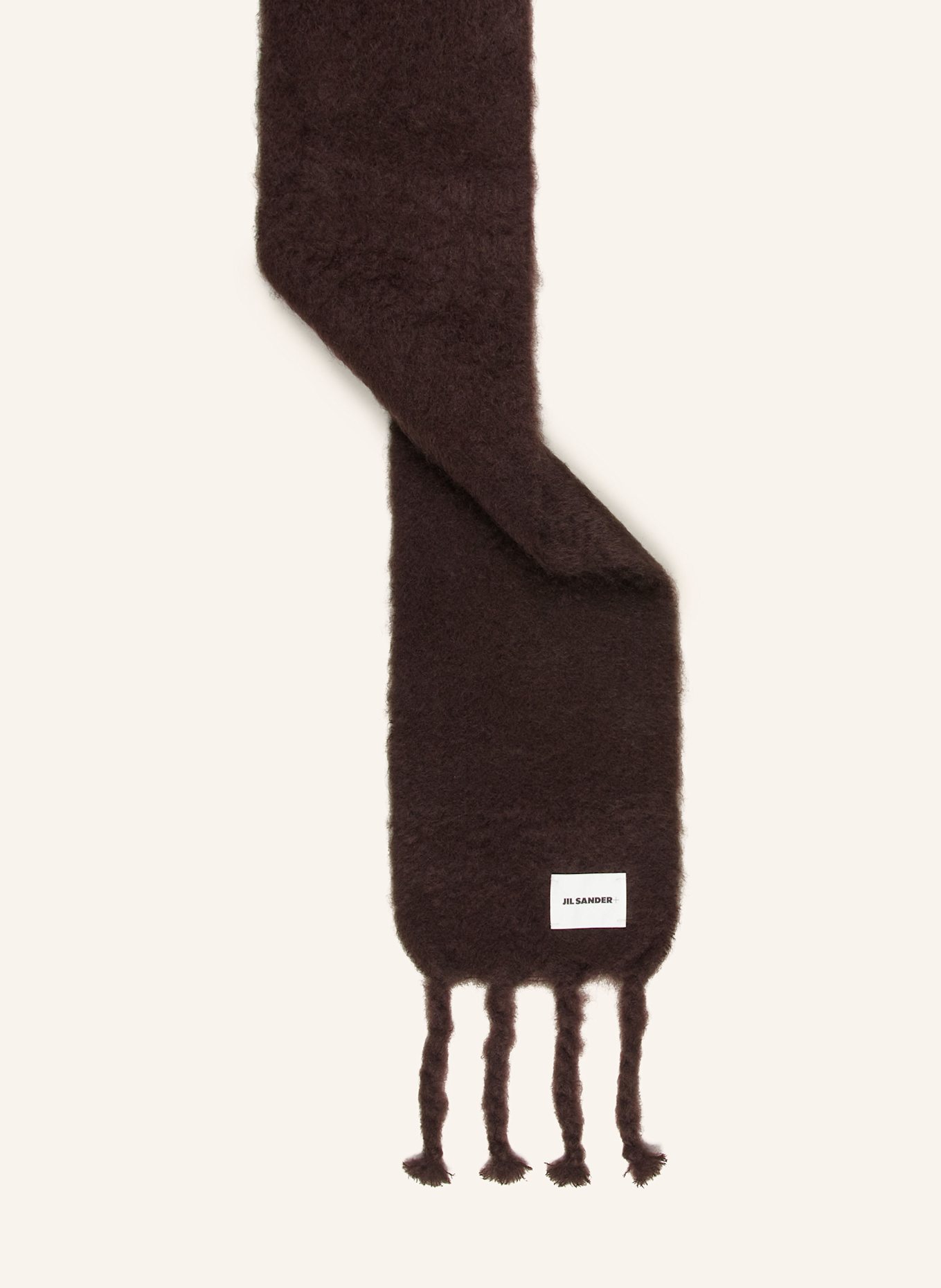 JIL SANDER Mohair-Schal: DUNKELBRAUN