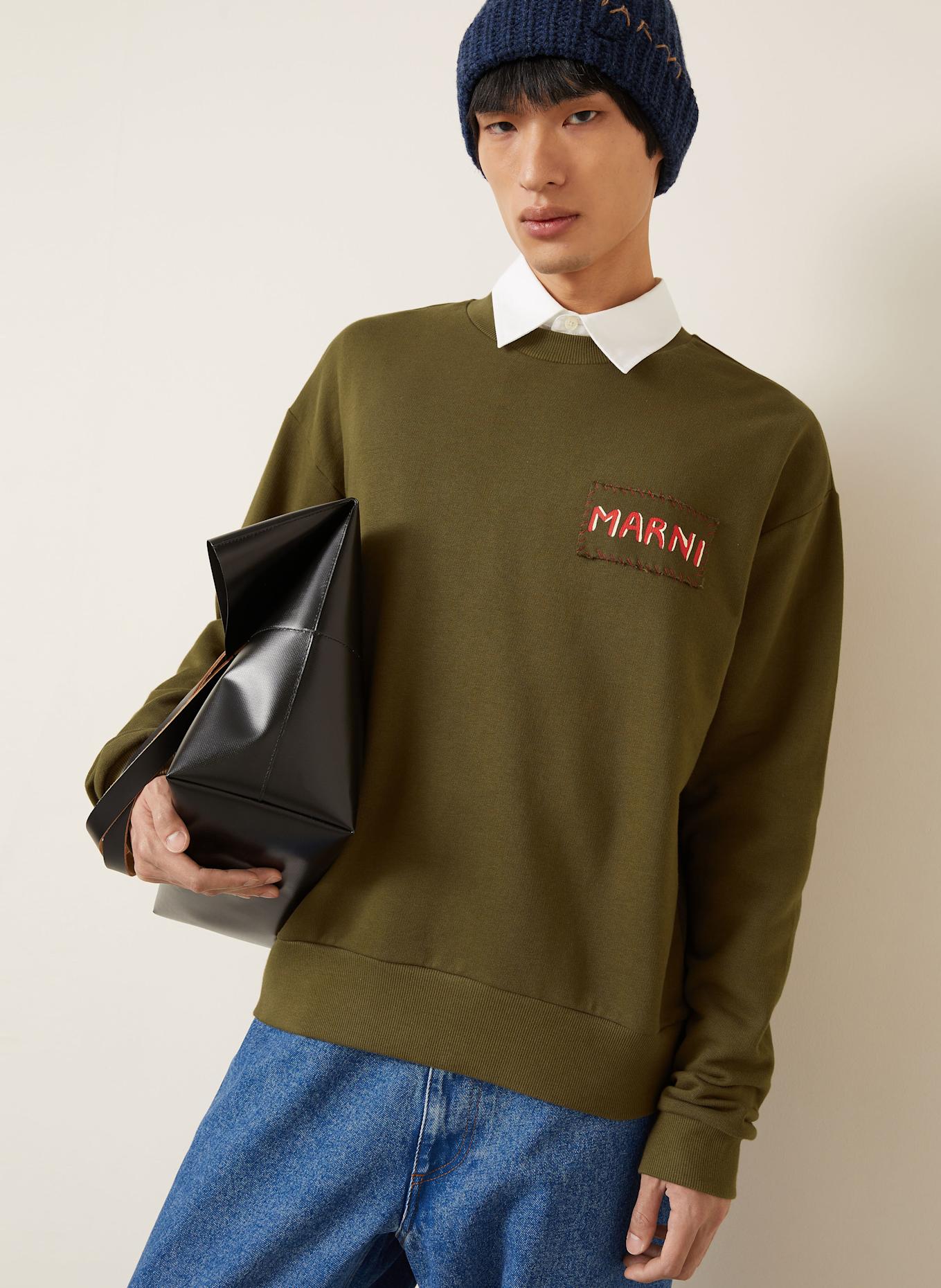 MARNI Oversized-Sweatshirt: KHAKI