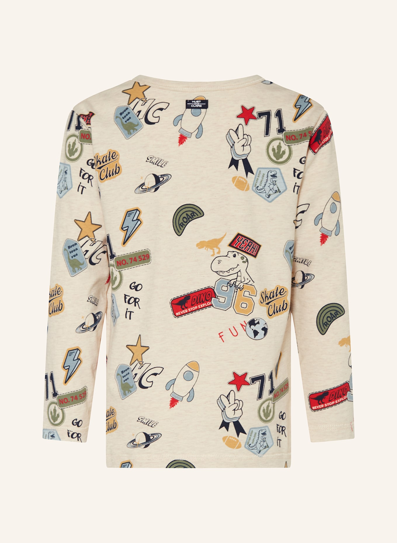 HUST and CLAIRE Longsleeve HCANTON: BEIGE / HELLBLAU / ROT