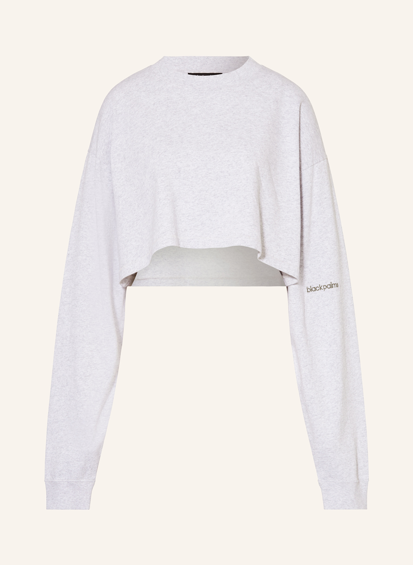 black palms Cropped-Longsleeve: HELLGRAU