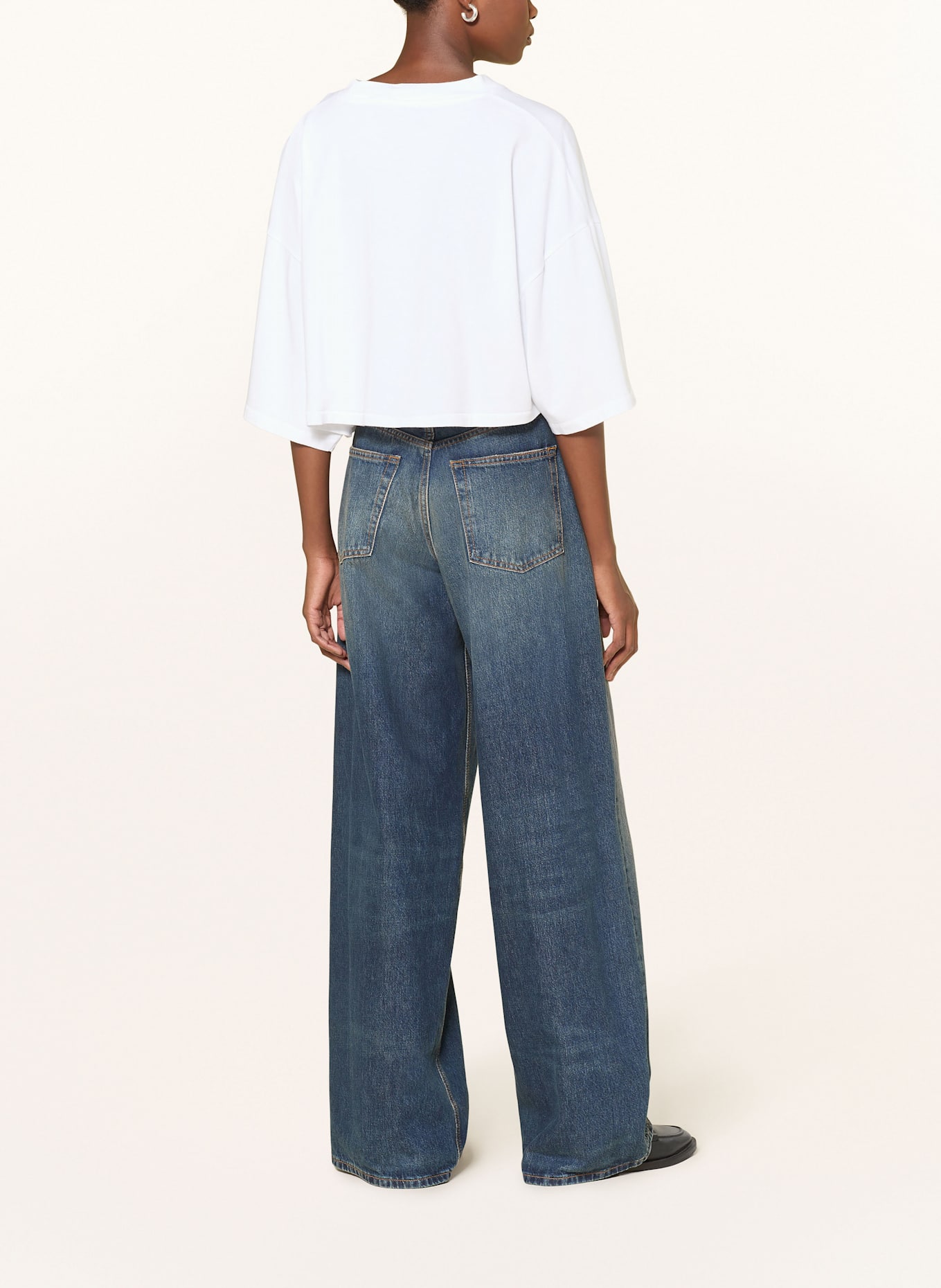 black palms Cropped-Shirt: WEISS