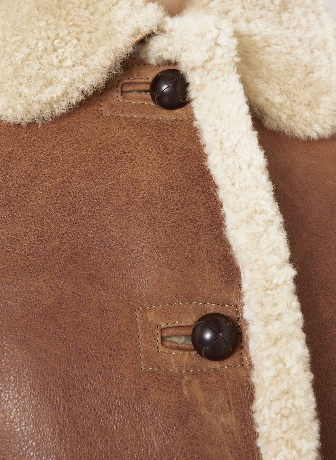 ISABEL MARANT Ledermantel BERTHIE: COGNAC / ECRU