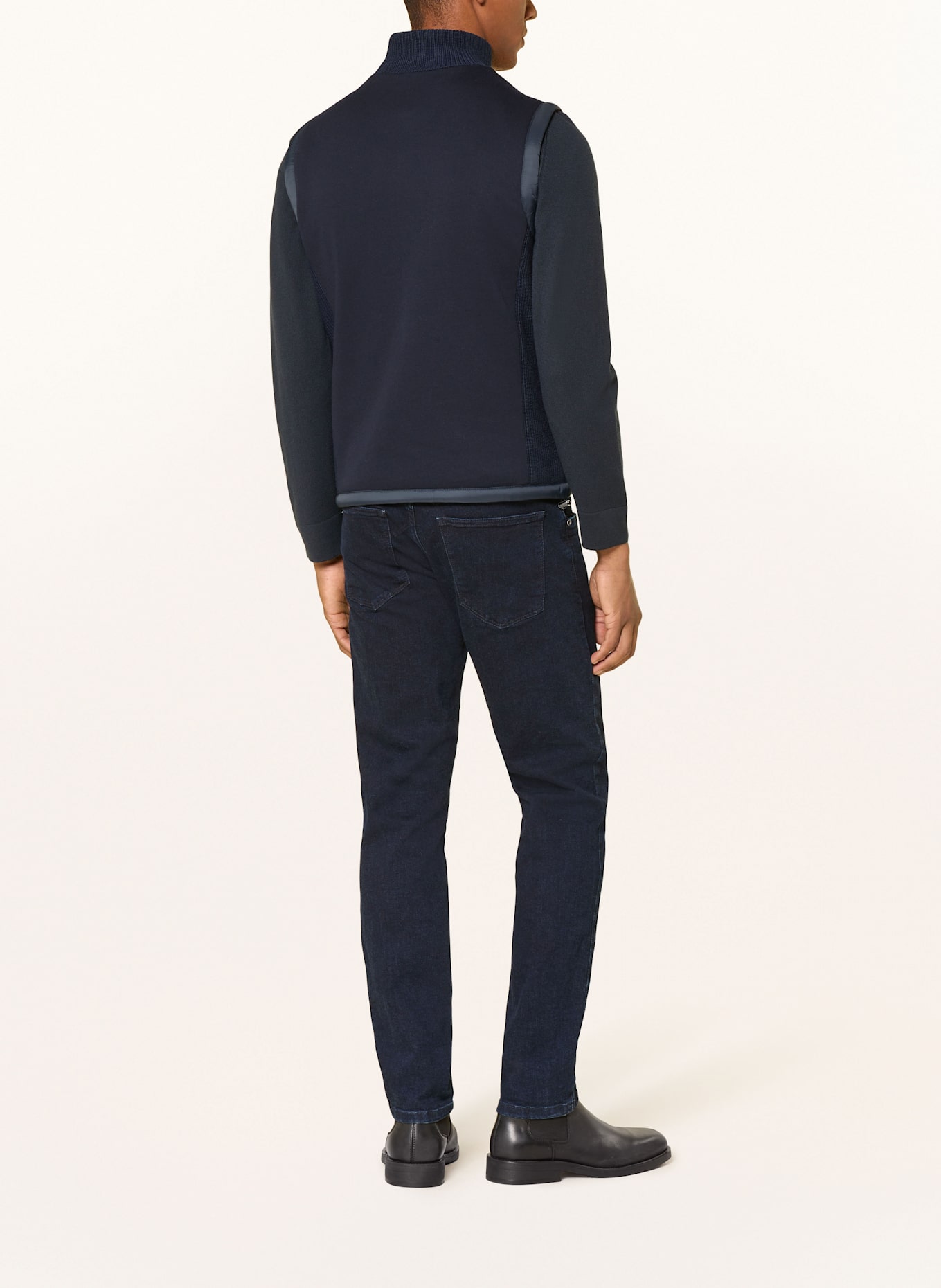 COLMAR Steppweste im Materialmix: DUNKELBLAU