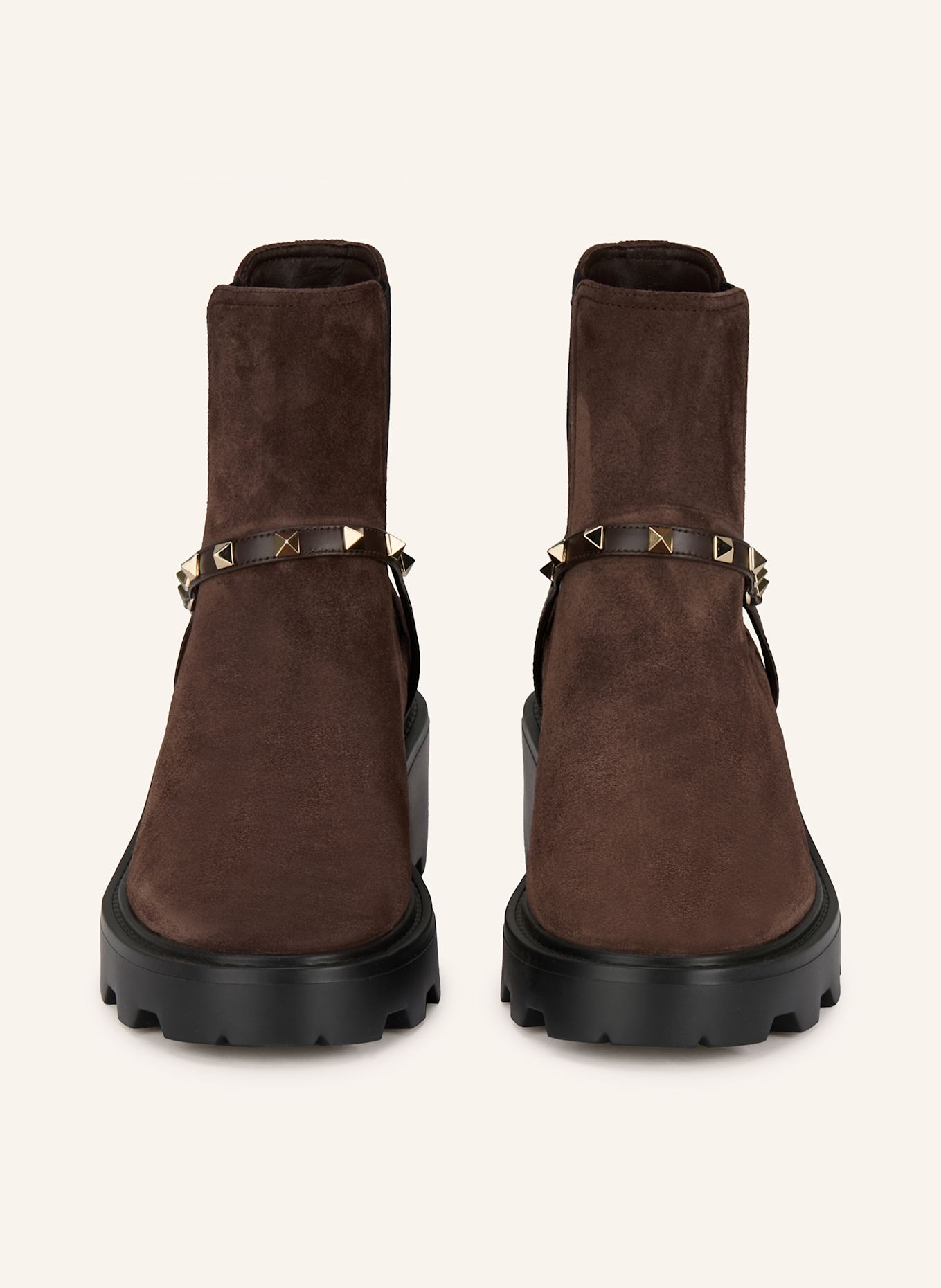 VALENTINO GARAVANI Chelsea-Boots ROCKSTUD mit Nieten: DUNKELBRAUN