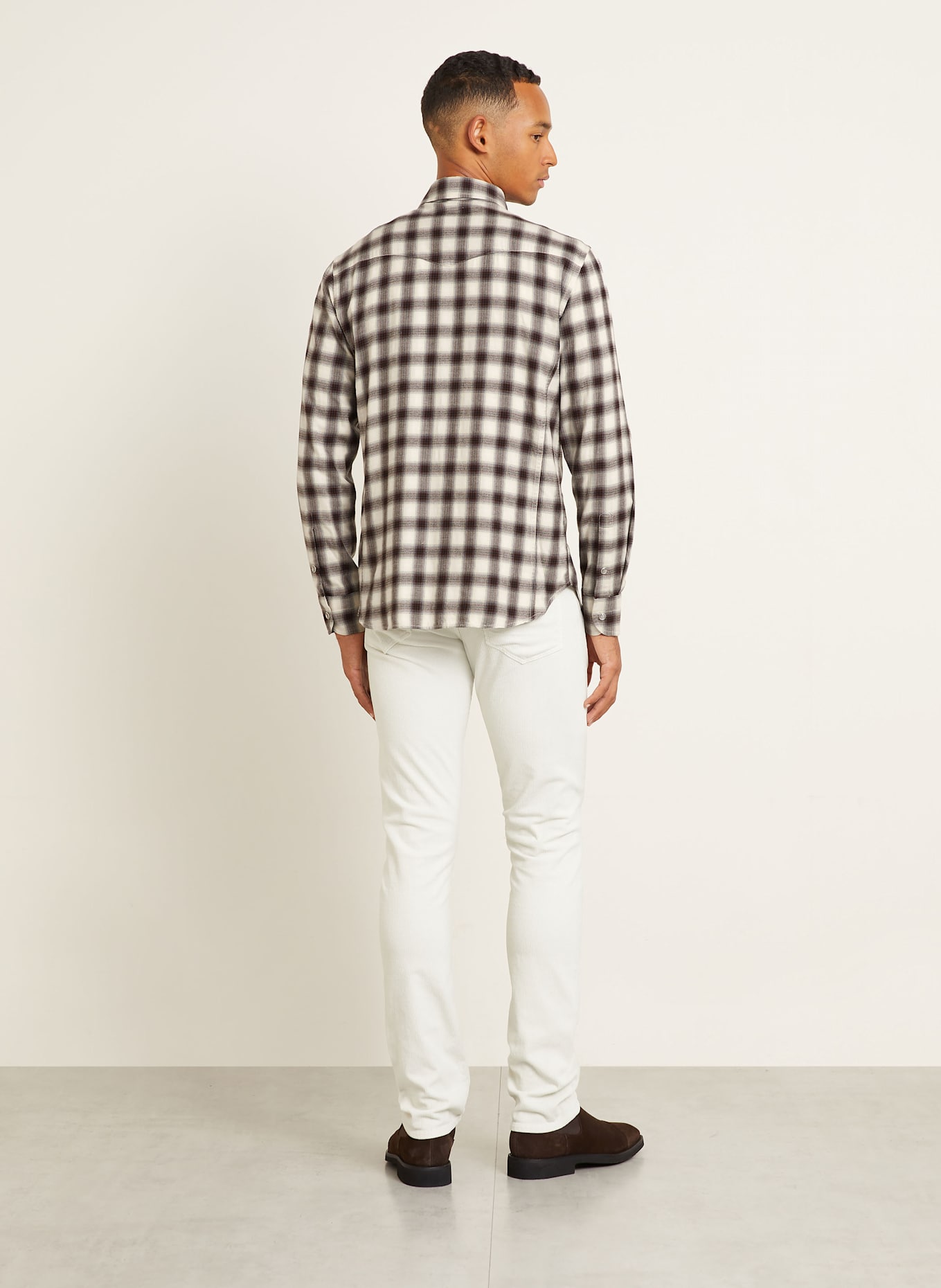 TOM FORD Shirt regular fit: GRAY / BROWN / ECRU