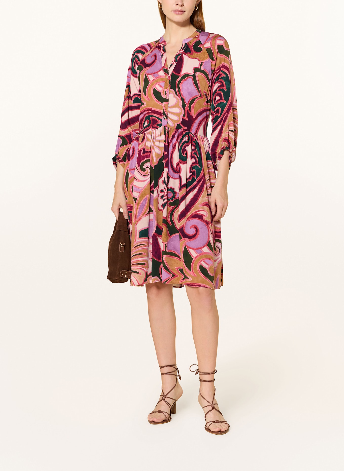 CARTOON Kleid mit 3/4-Arm: LILA / FUCHSIA / BEIGE