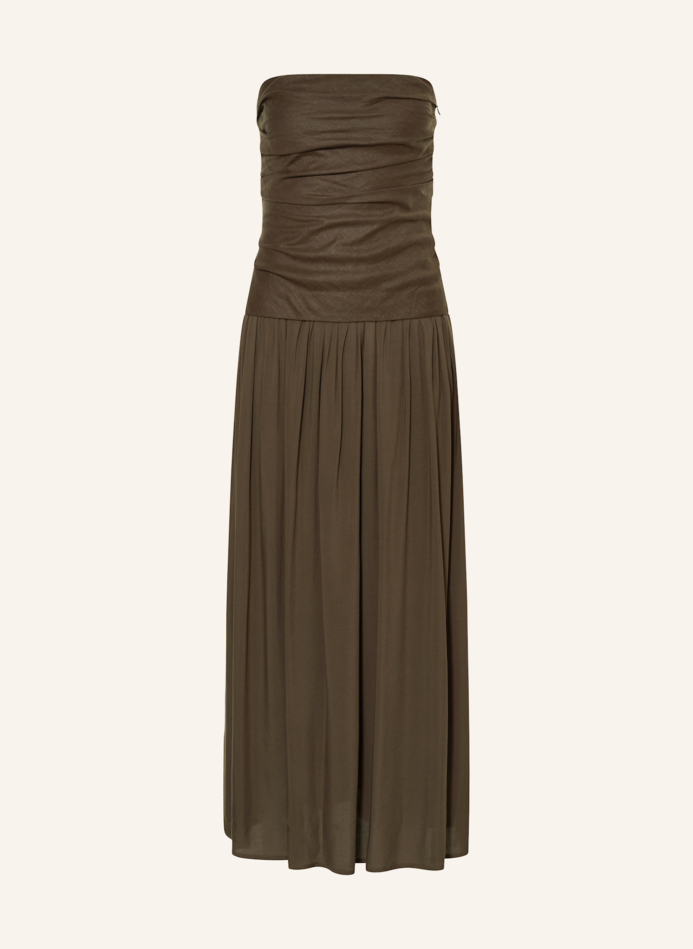 FAITHFULL THE BRAND Kleid HEDY im Materialmix: KHAKI