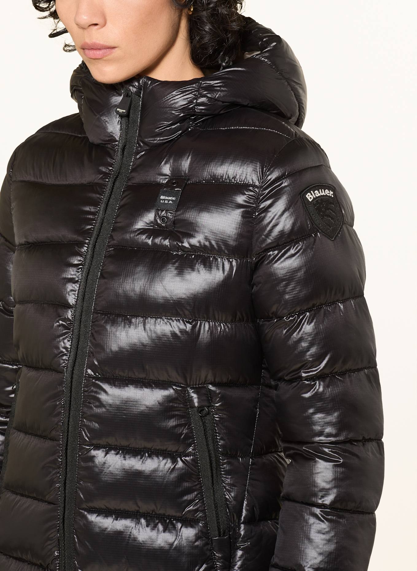 Blauer Steppmantel ADELAIDE: SCHWARZ