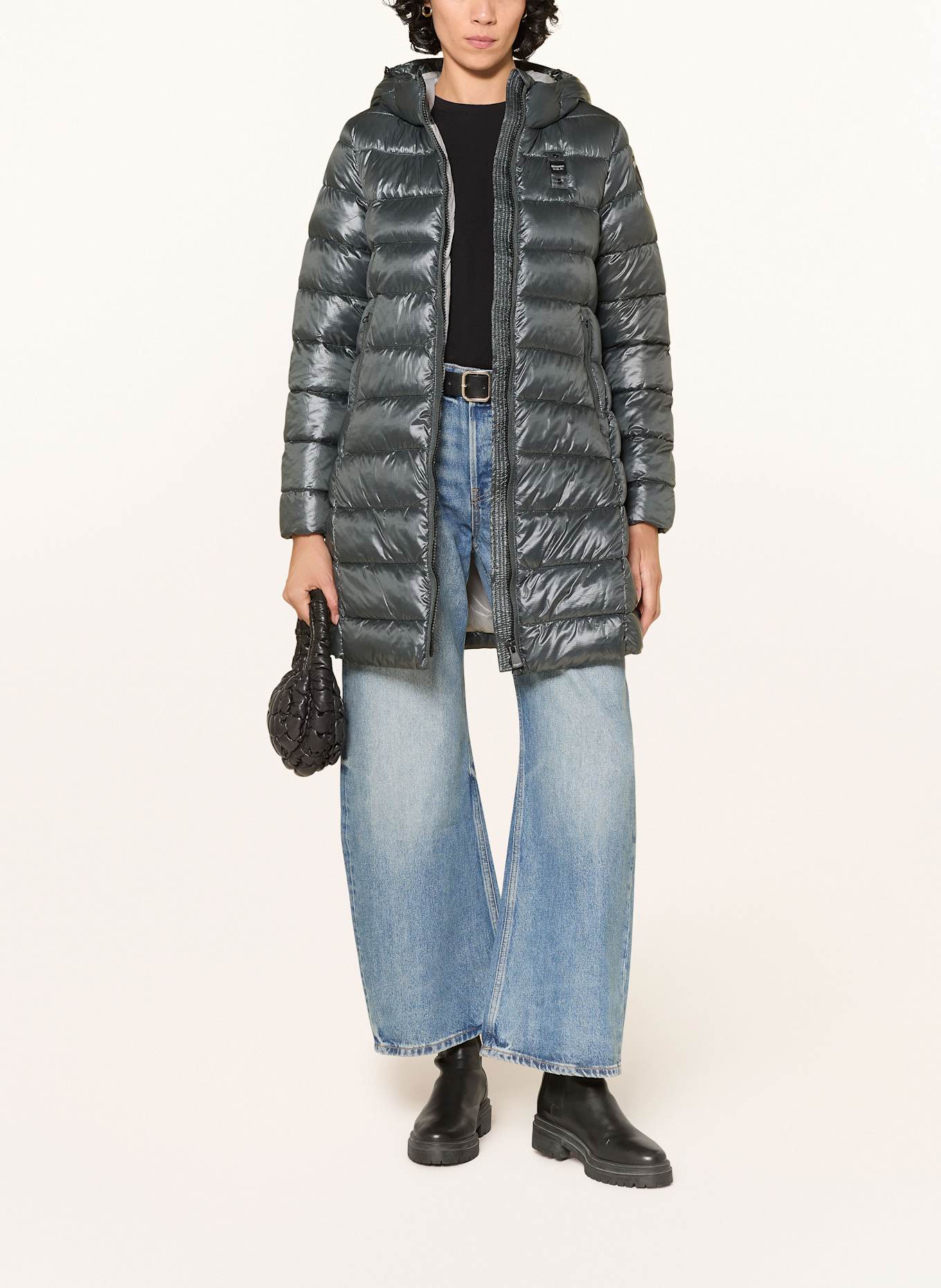 Blauer Steppmantel ADELAIDE: PETROL