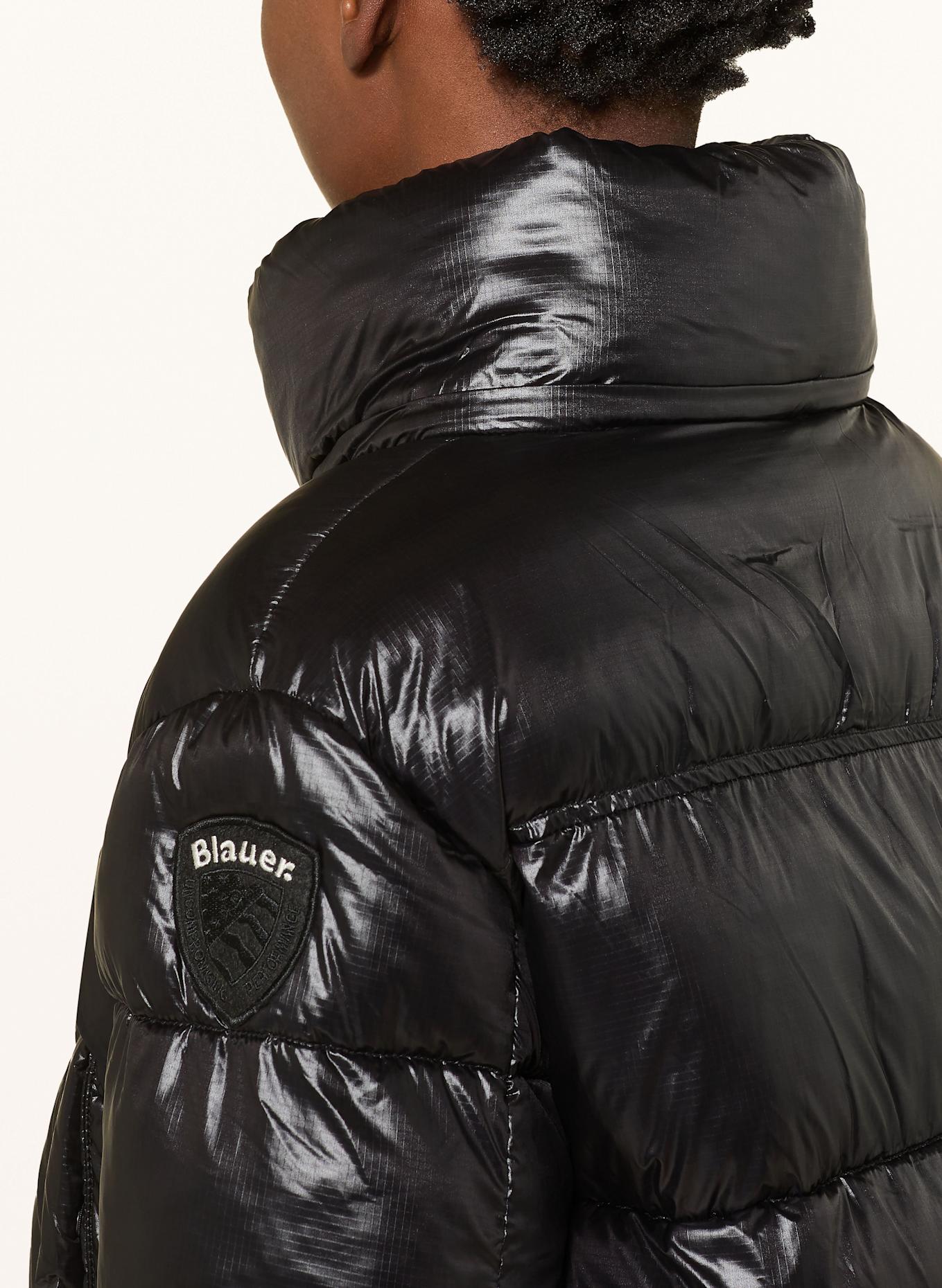 Blauer Steppjacke GLORIA mit abnehmbarer Kapuze: SCHWARZ