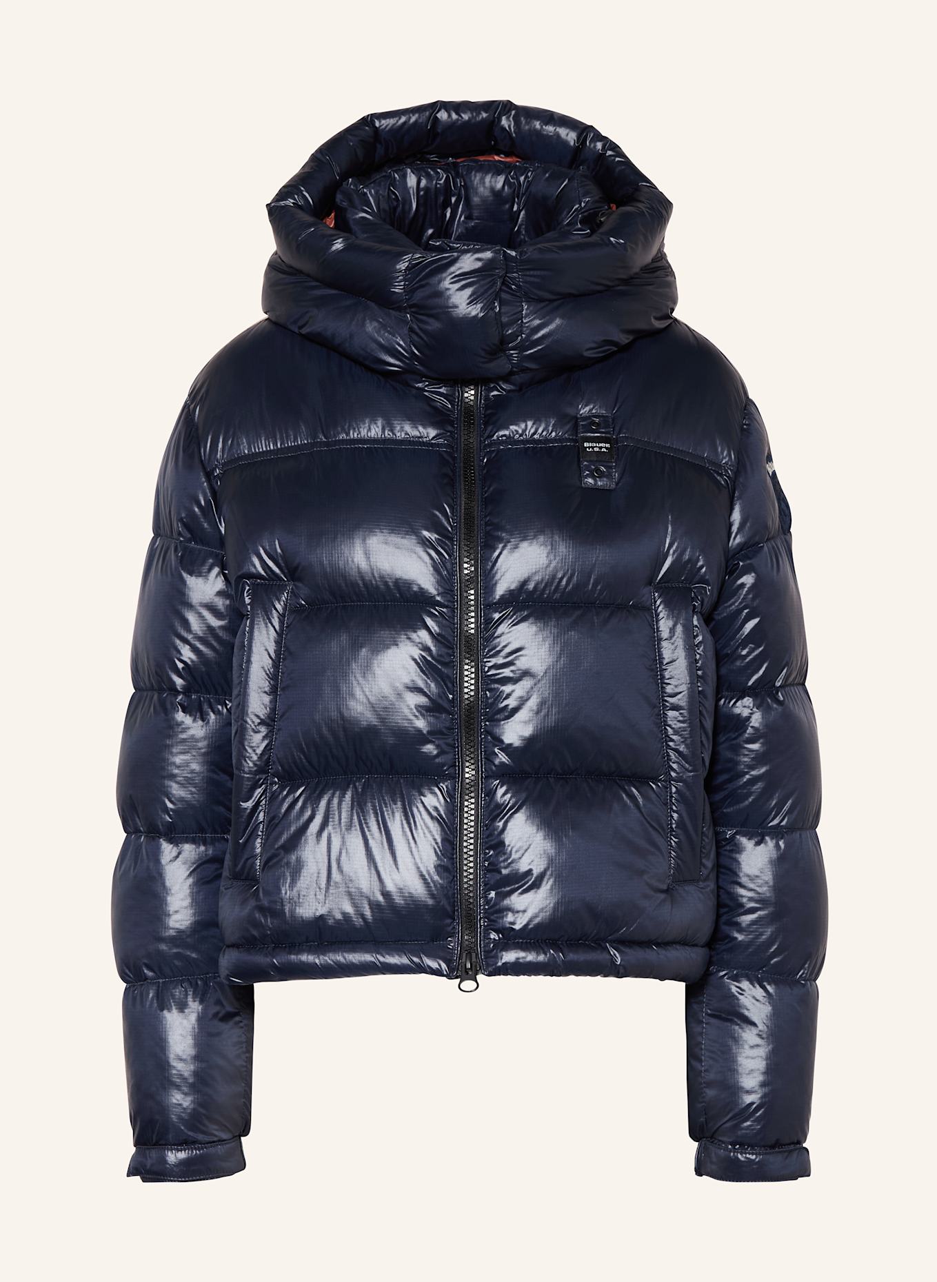 Blauer Steppjacke GLORIA mit abnehmbarer Kapuze: DUNKELBLAU