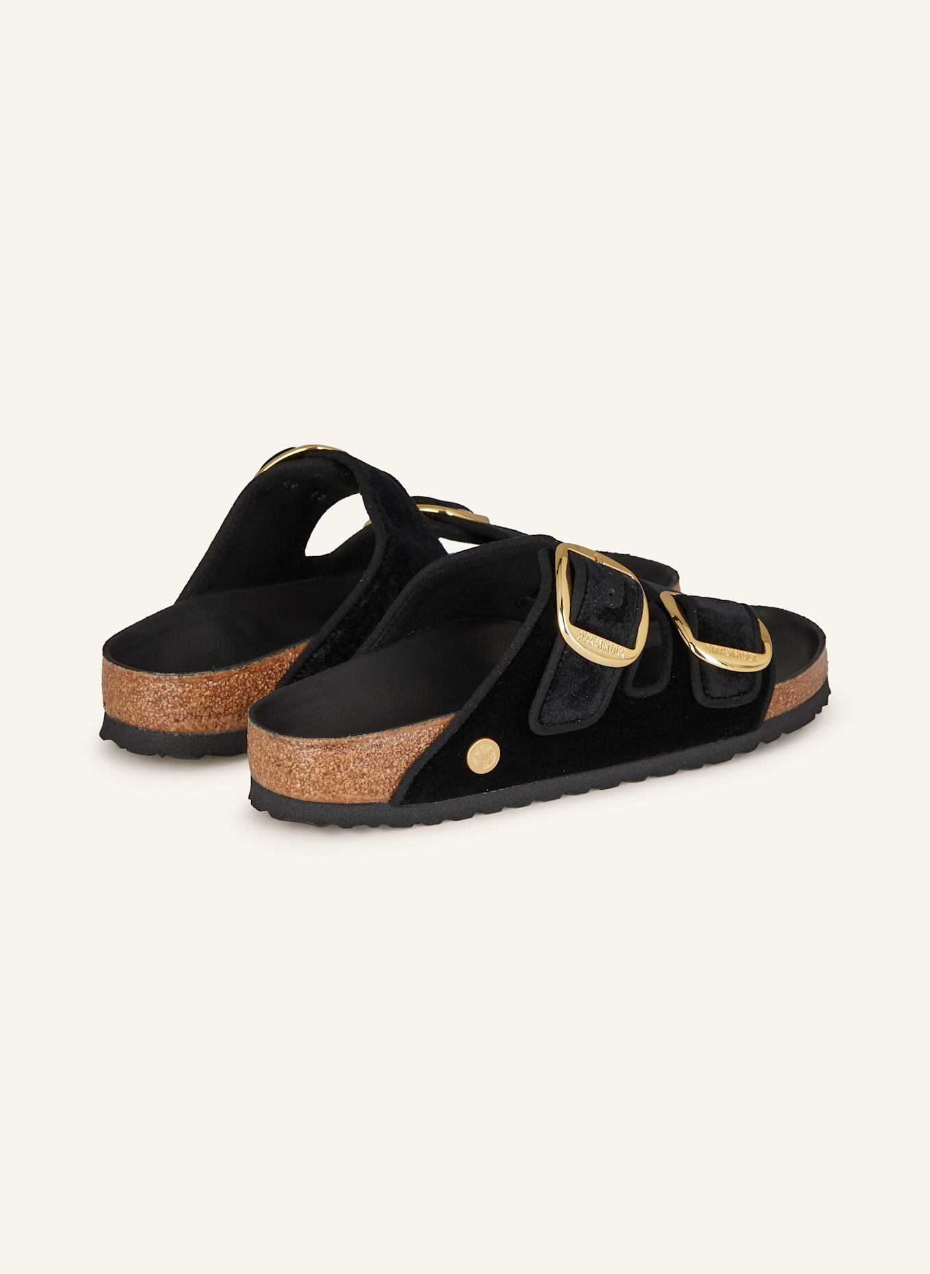 BIRKENSTOCK Pantoletten ARIZONA BIG BUCKLE PIPING RIVET LOGO: SCHWARZ
