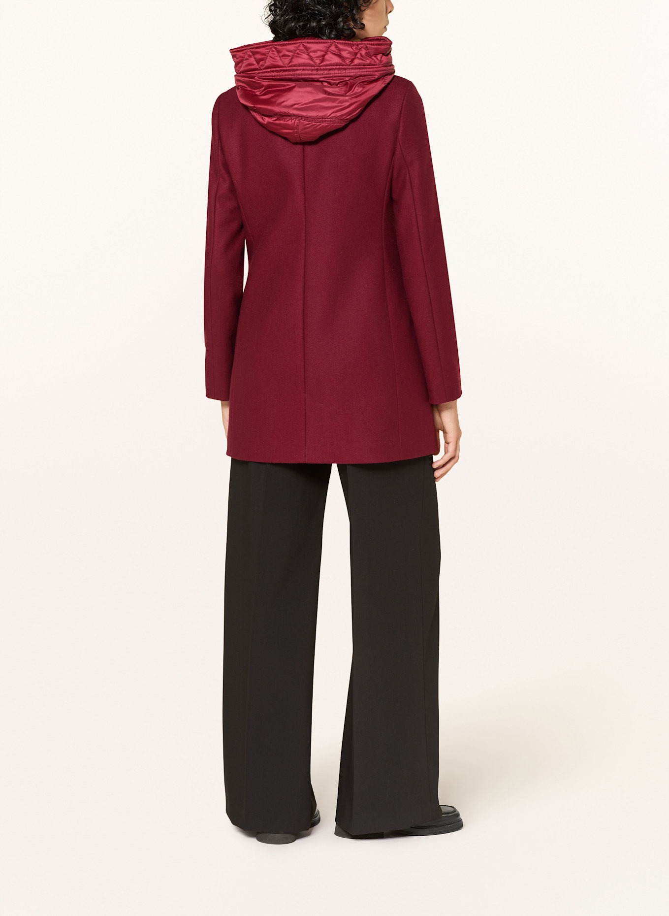 Fay Wollmantel mit Blende: DUNKELROT
