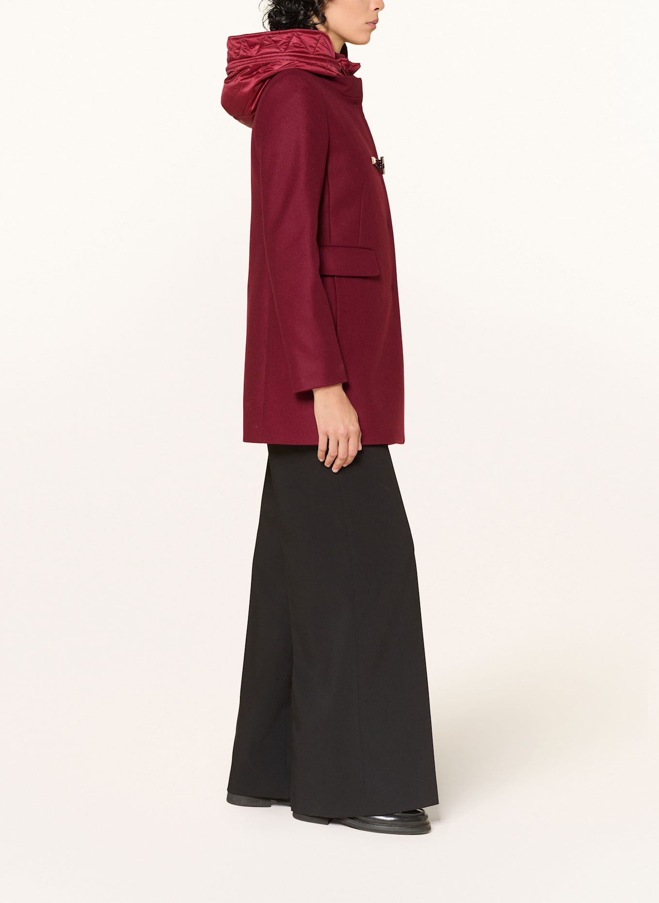 Fay Wollmantel mit Blende: DUNKELROT