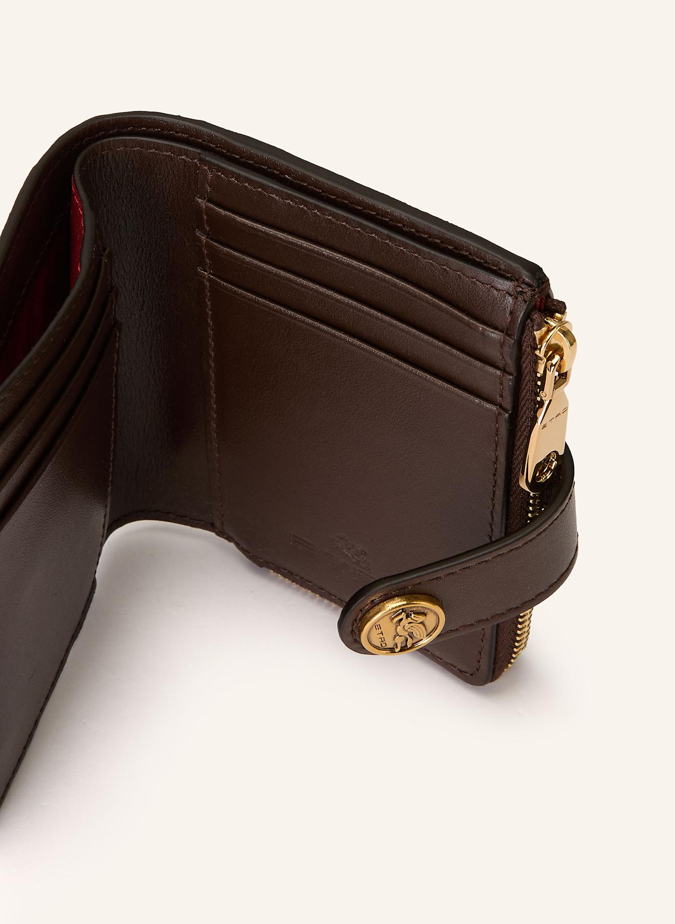 ETRO Geldbörse: DUNKELROT / PETROL / DUNKELGELB