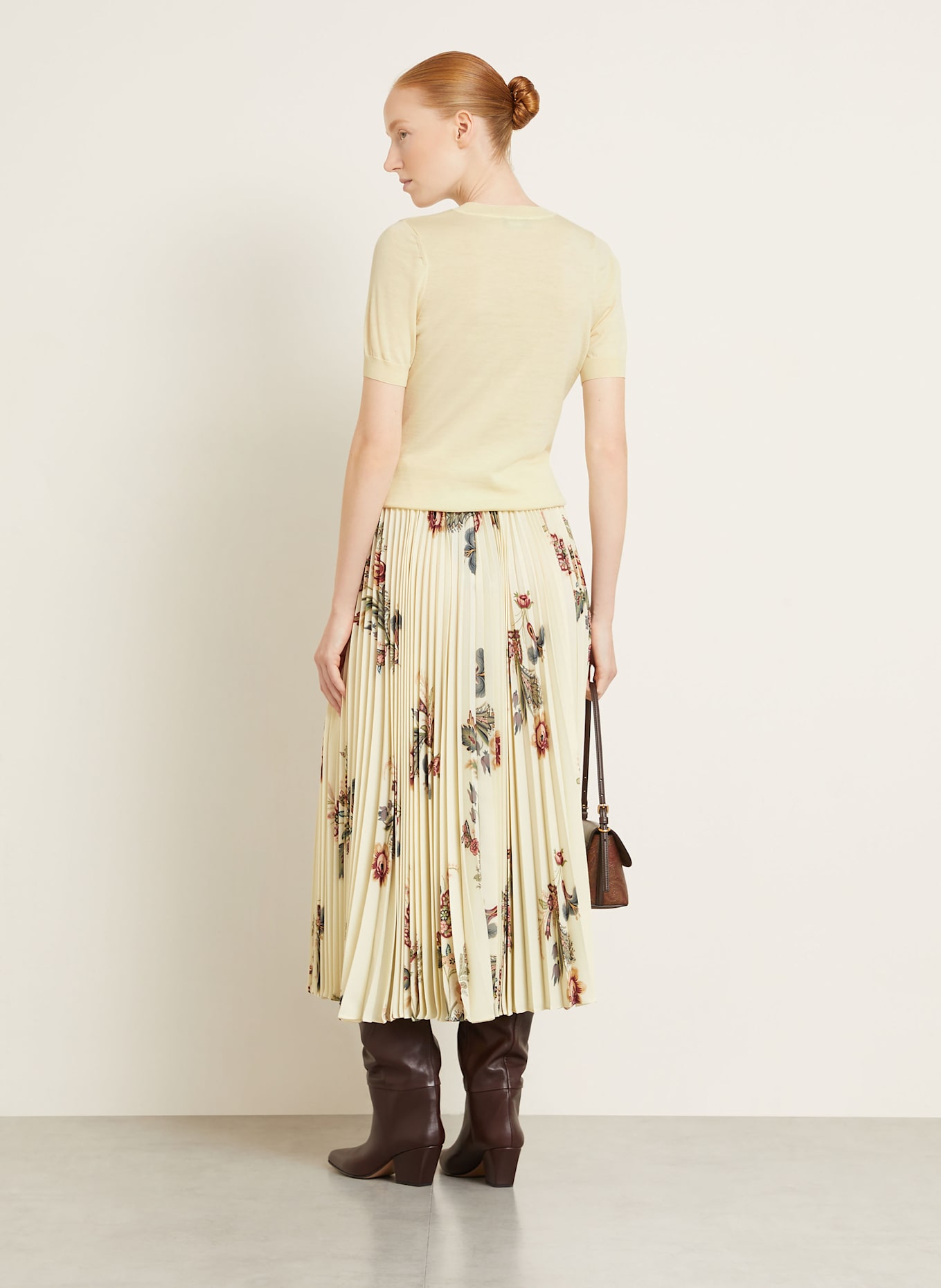 ETRO Dzianinowa koszulka z błyszczącą przędzą: JASNOŻÓŁTY / ZIELONY / CIEMNOCZERWONY