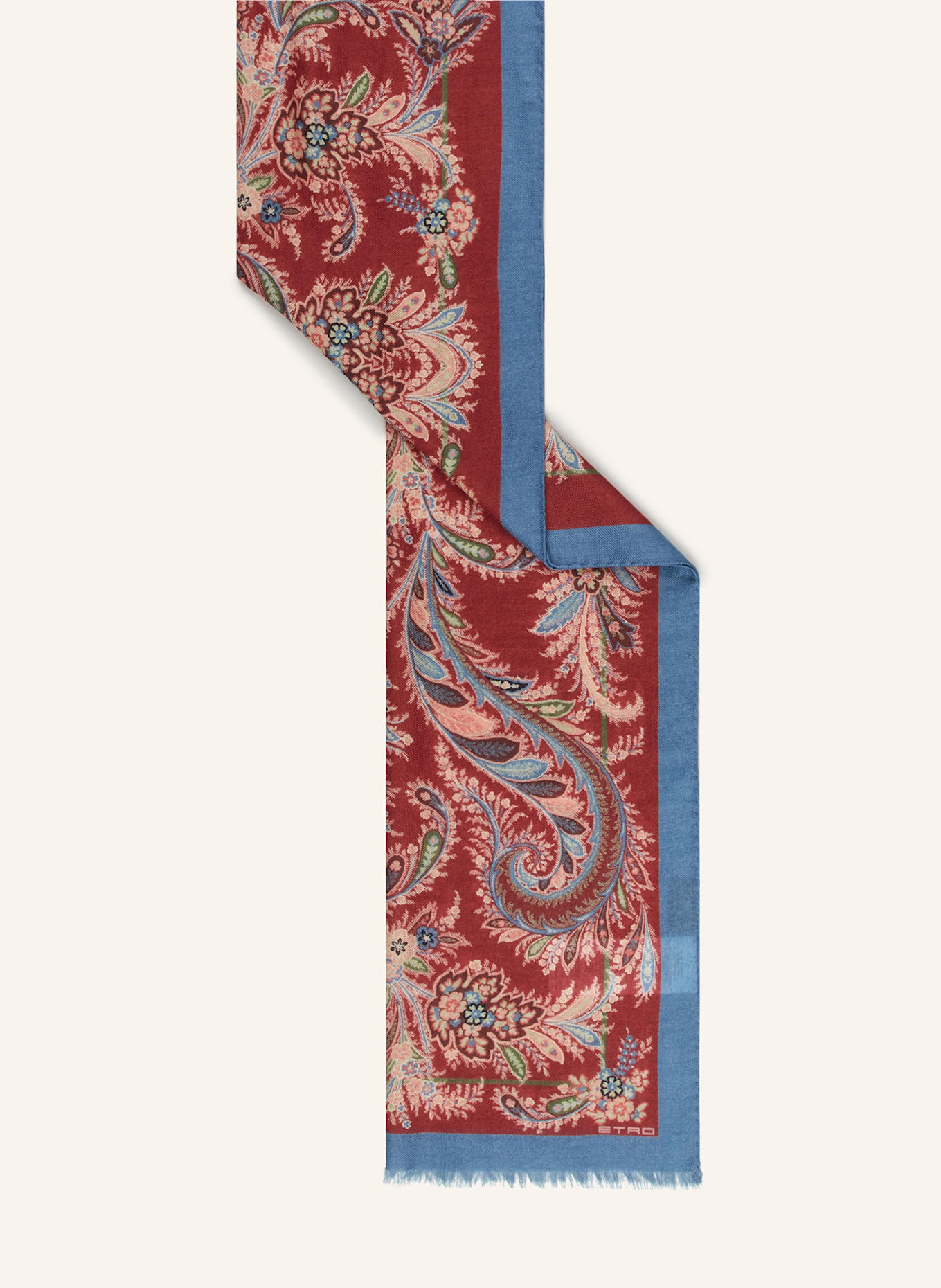 ETRO Schal mit Cashmere und Seide: ROT / BLAU / ROSA