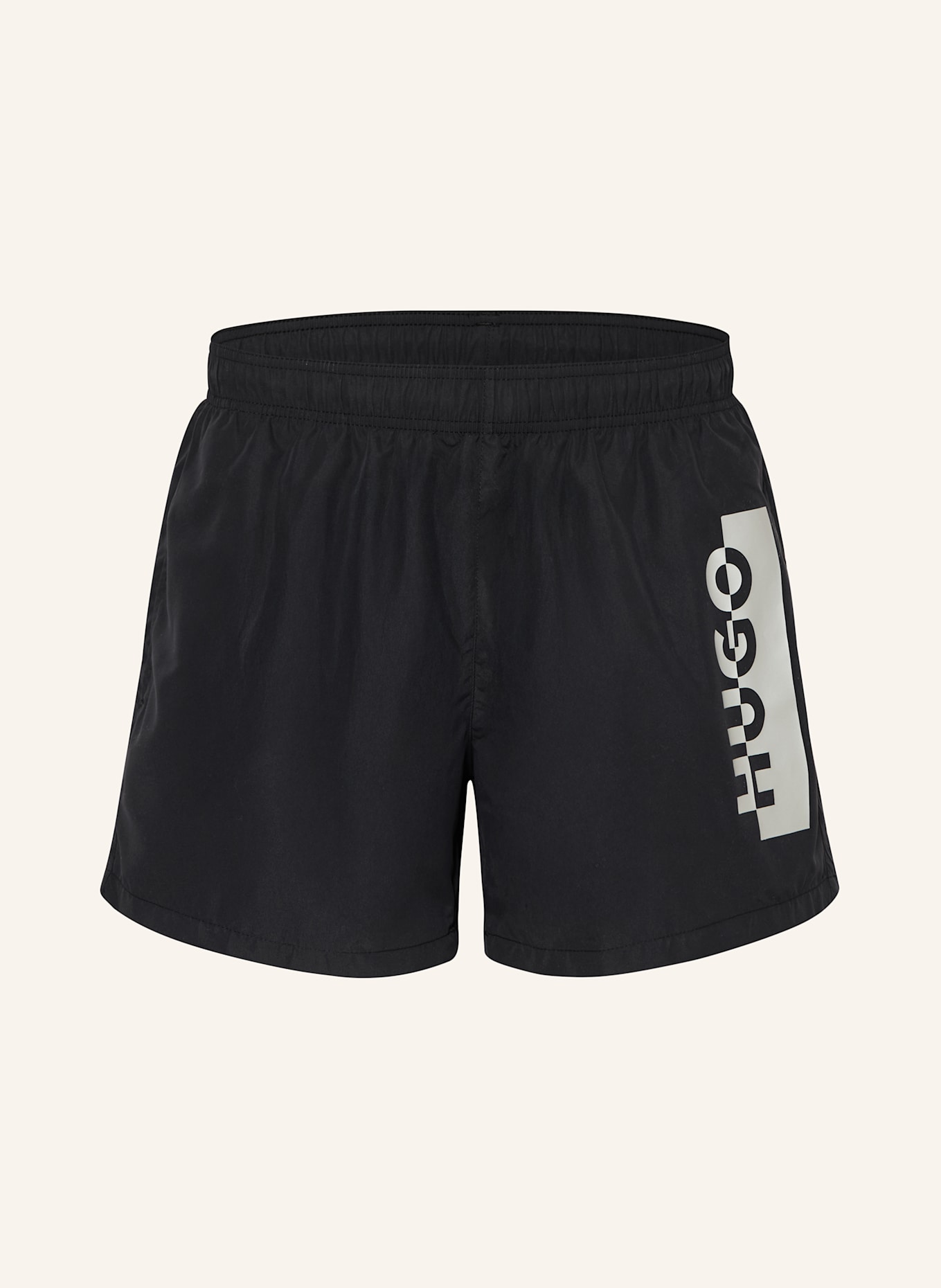HUGO Badeshorts SILVER: SCHWARZ