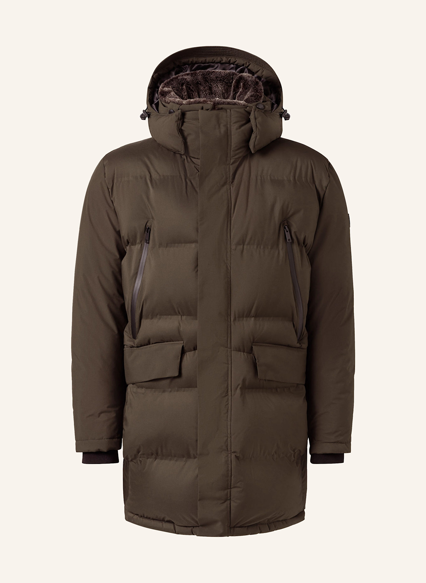 STRELLSON Steppmantel AMBIENCE mit abnehmbarer Kapuze: KHAKI