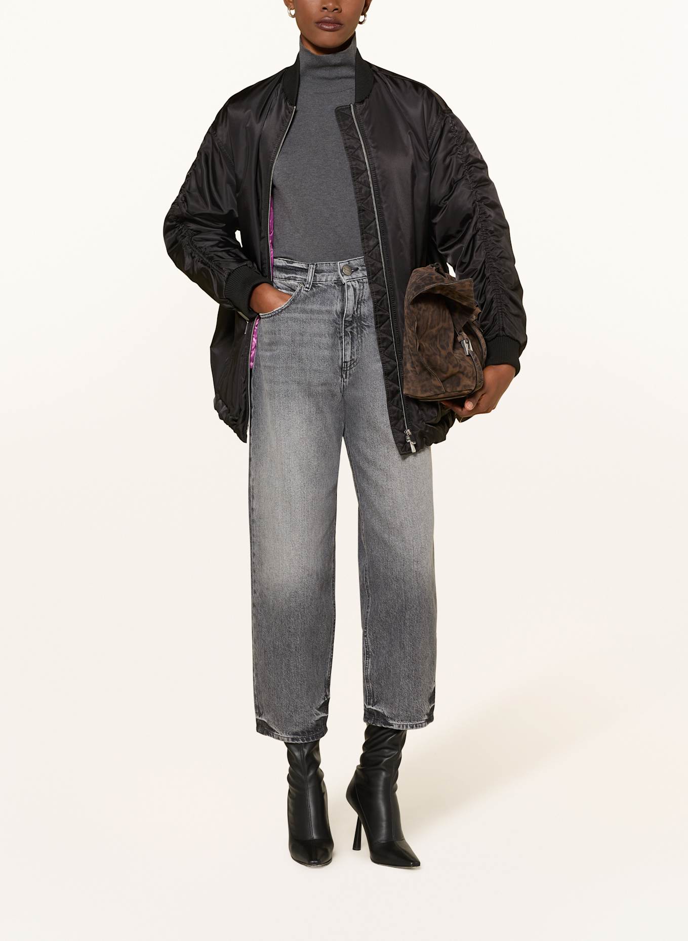 PINKO Straight Jeans ESTELLE: PJ9 LAVAGGIO DARK GRAY