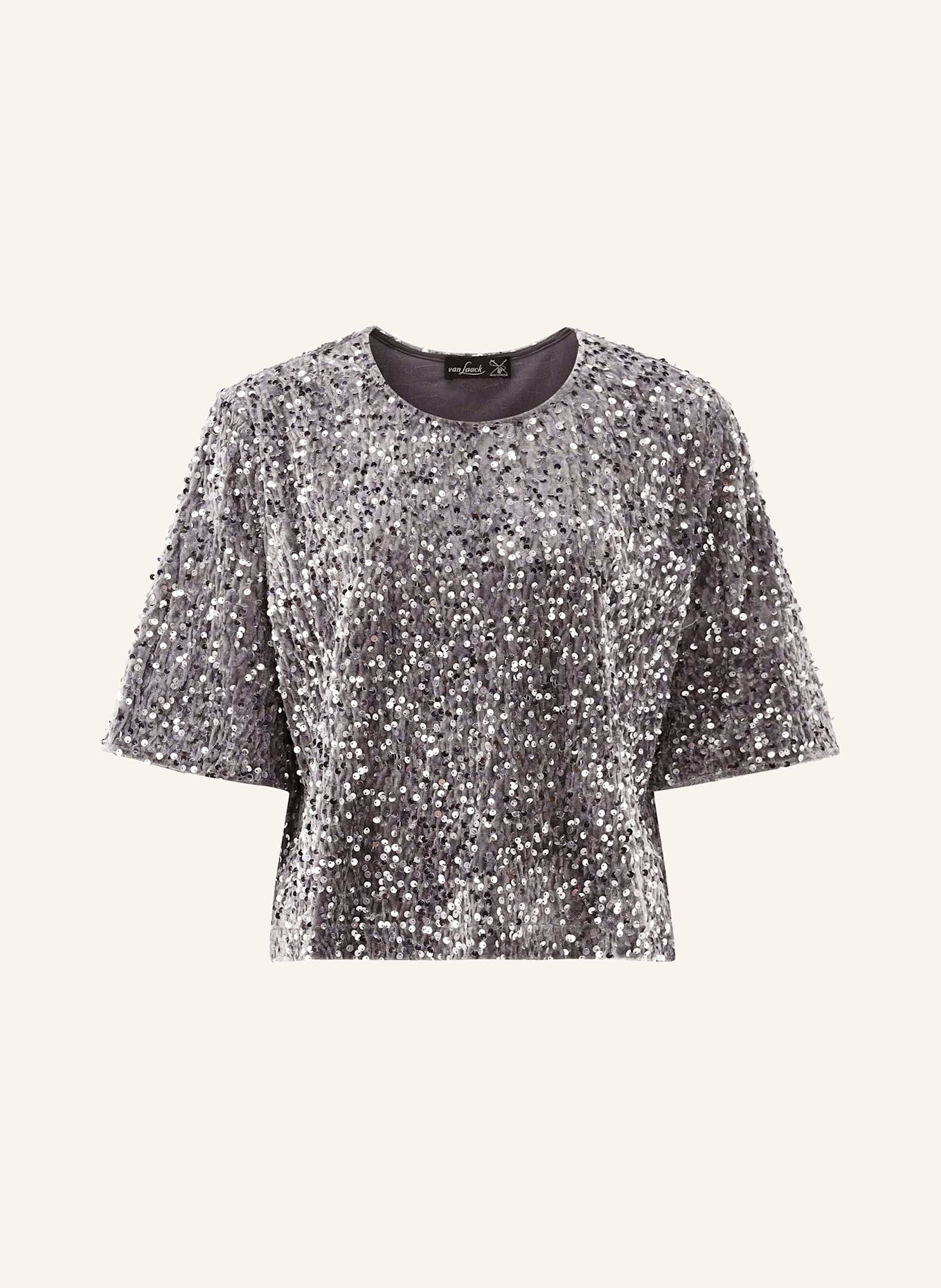 van Laack Blusenshirt VL-JORINA-XX aus Samt mit Pailletten: SILBER / GRAU