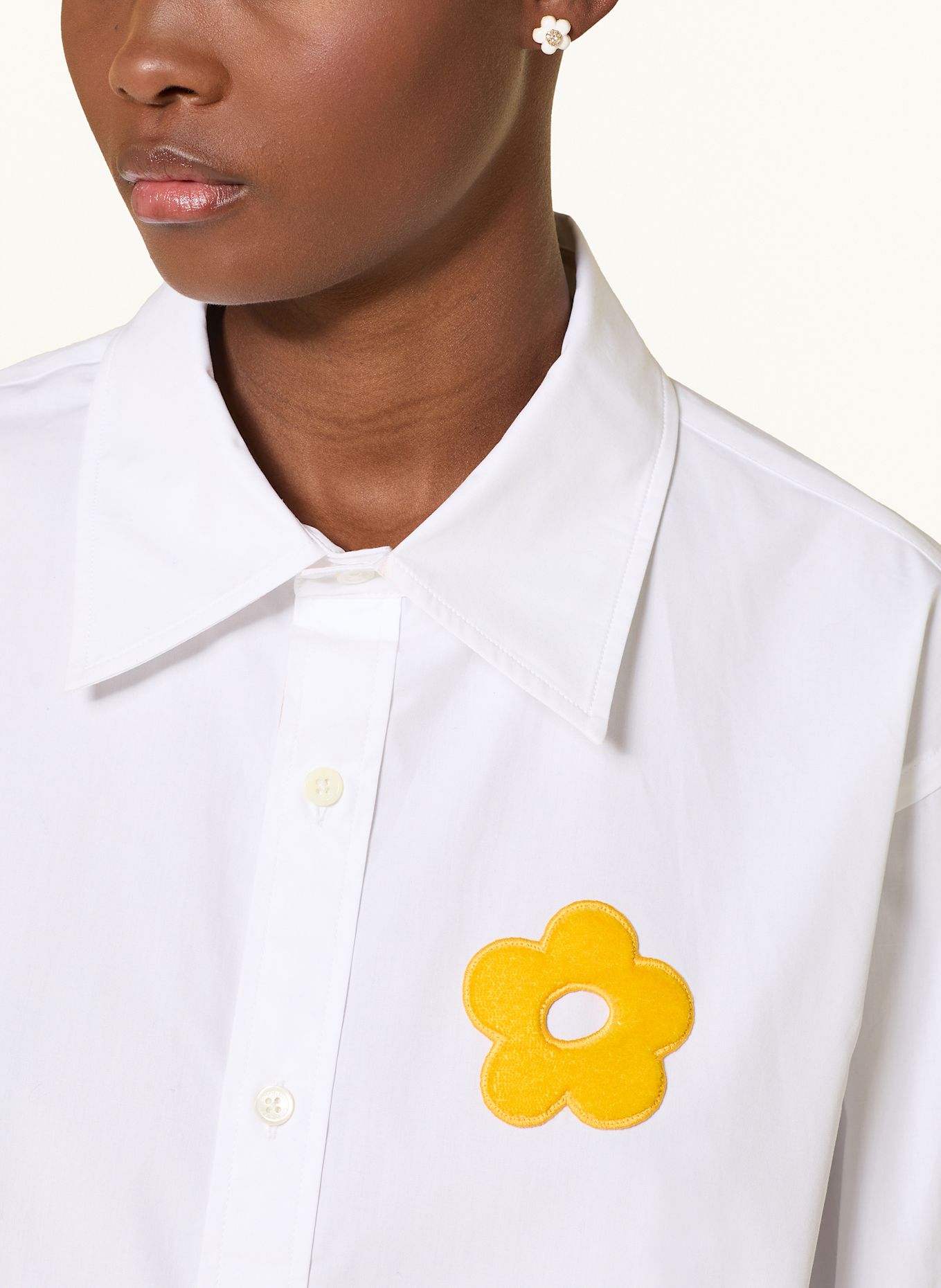 MARC JACOBS Ohrstecker THE DAISY STUD EARRINGS: GOLD / WEISS