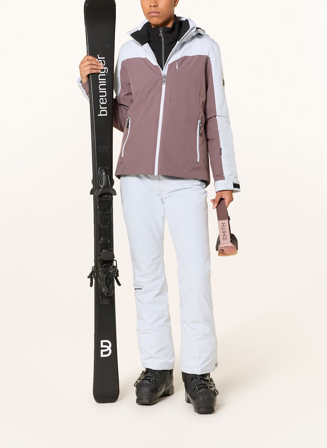 Ziener Skijacke TOBINA: TAUPE / HELLBLAU