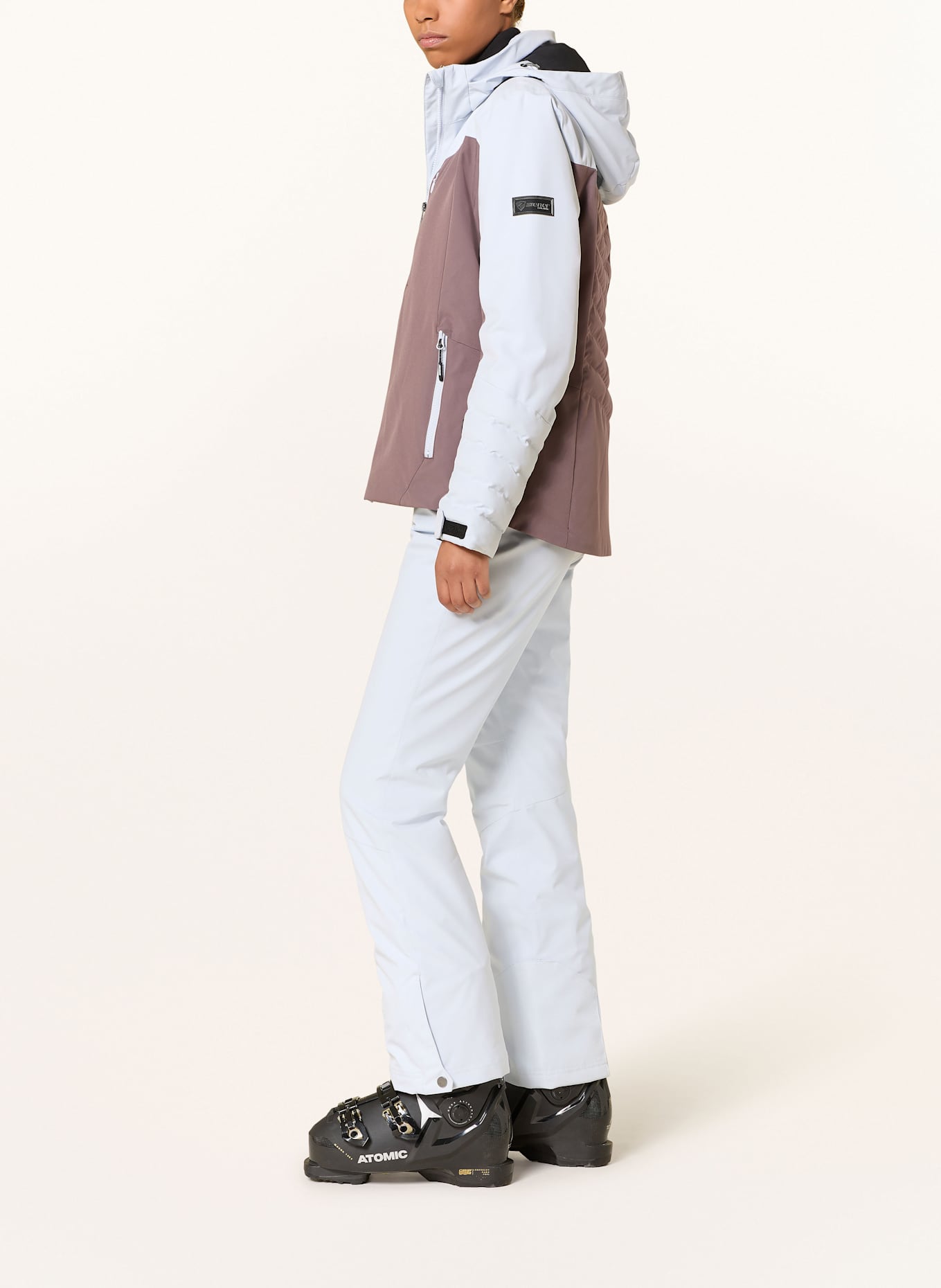 Ziener Skijacke TOBINA: TAUPE / HELLBLAU