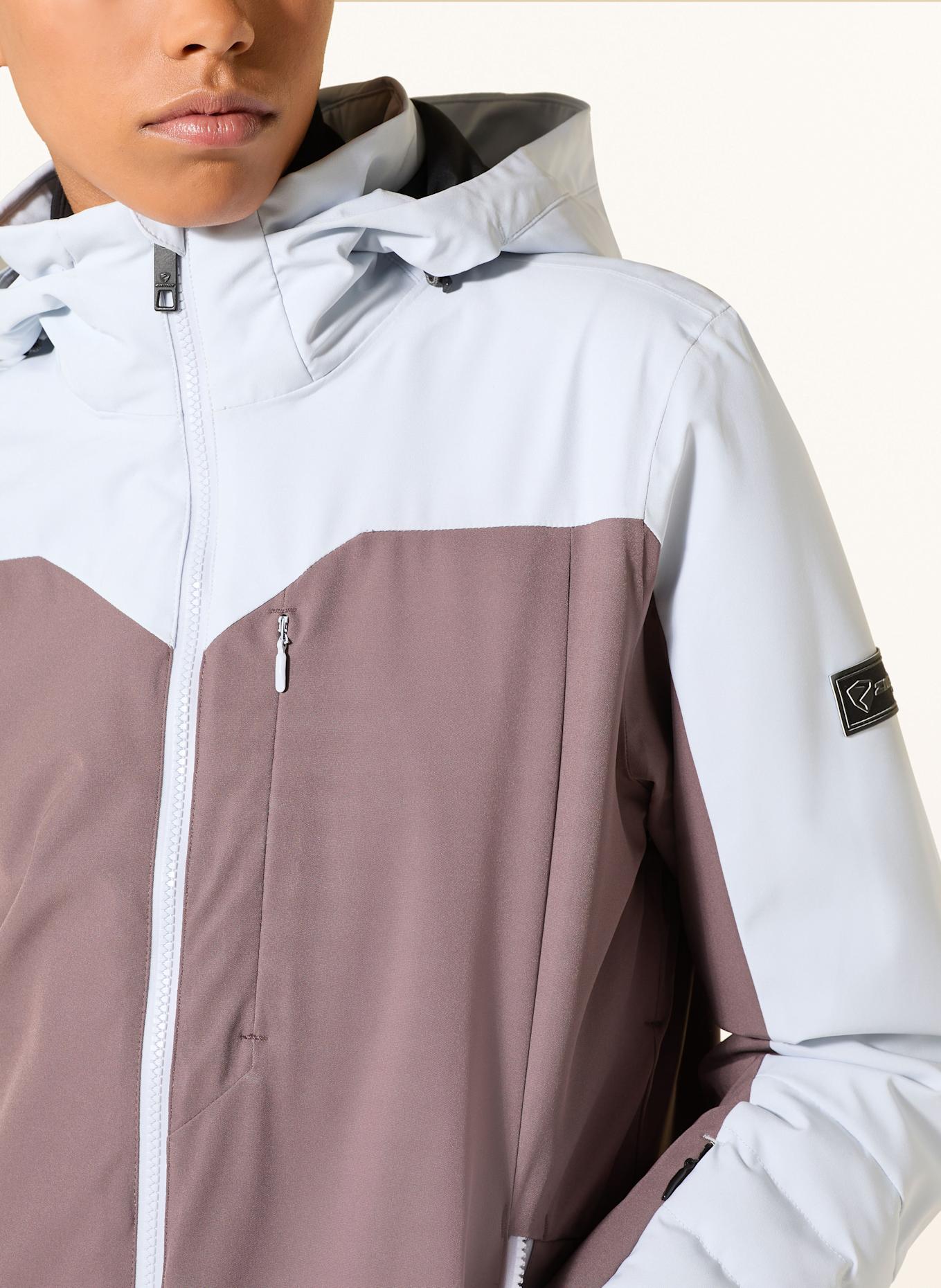 Ziener Skijacke TOBINA: TAUPE / HELLBLAU