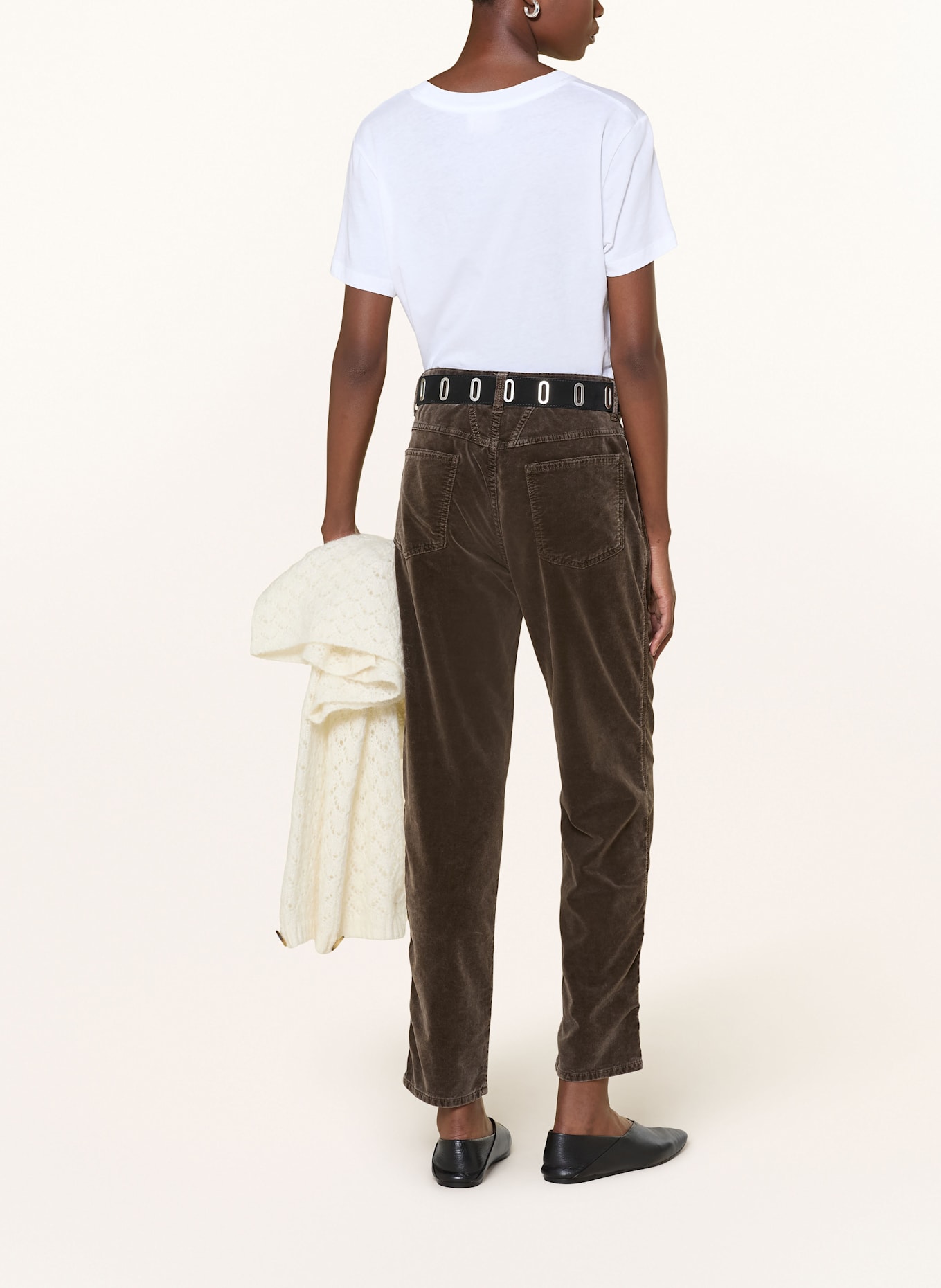 CLOSED Cordhose PEDAL PUSHER: DUNKELGRÜN