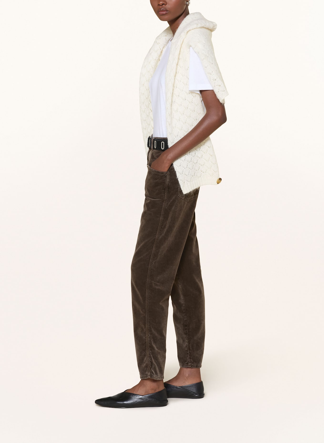 CLOSED Cordhose PEDAL PUSHER: DUNKELGRÜN