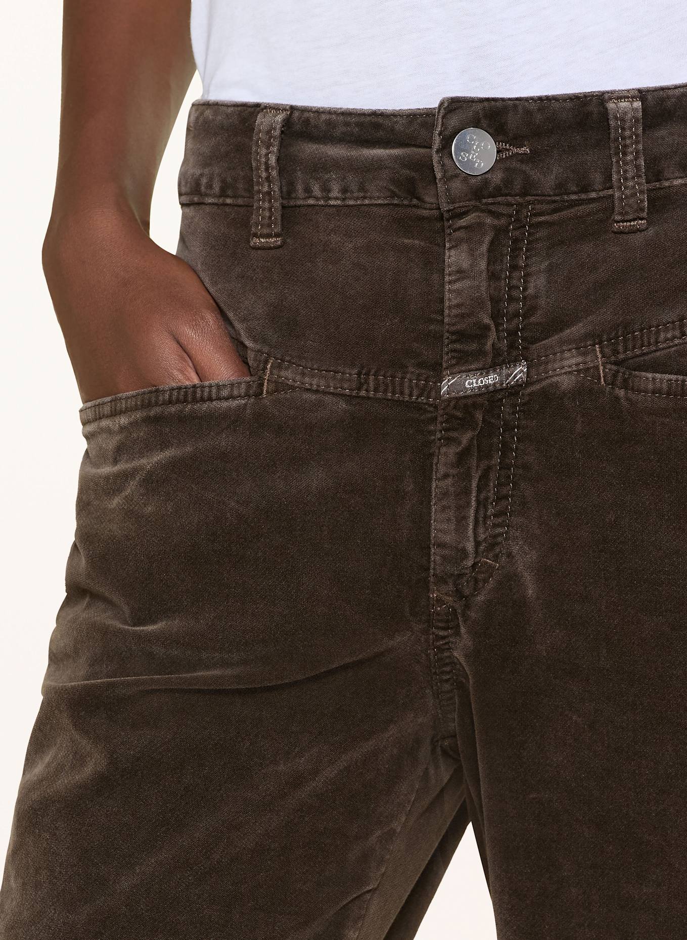 CLOSED Cordhose PEDAL PUSHER: DUNKELGRÜN