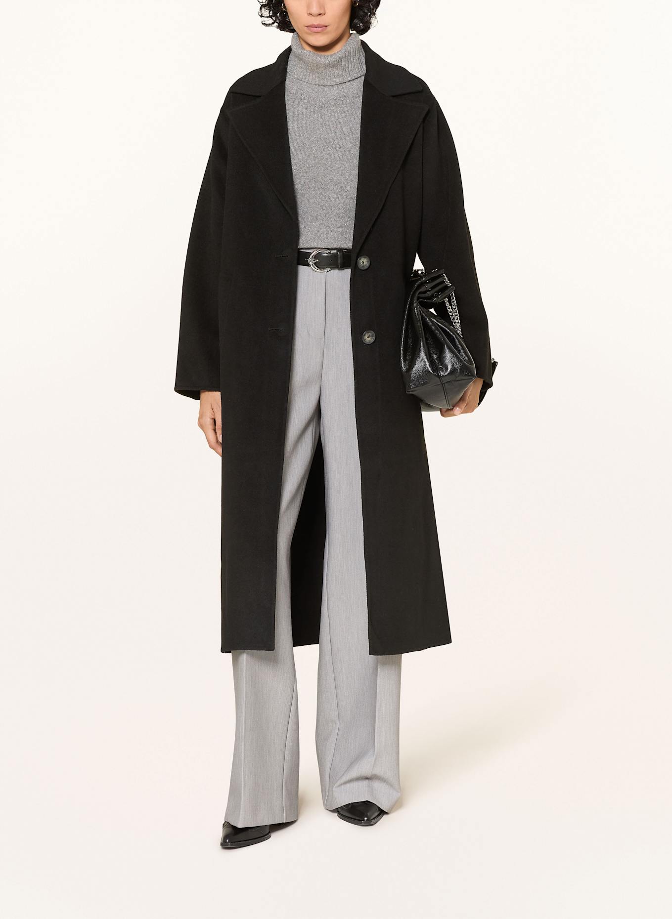 IQ STUDIO Wollmantel: SCHWARZ