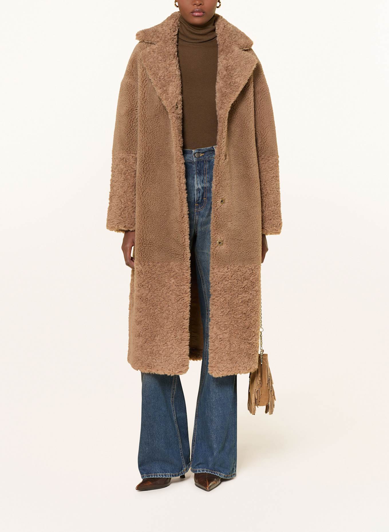 MRS & HUGS Teddyfell-Mantel: CAMEL