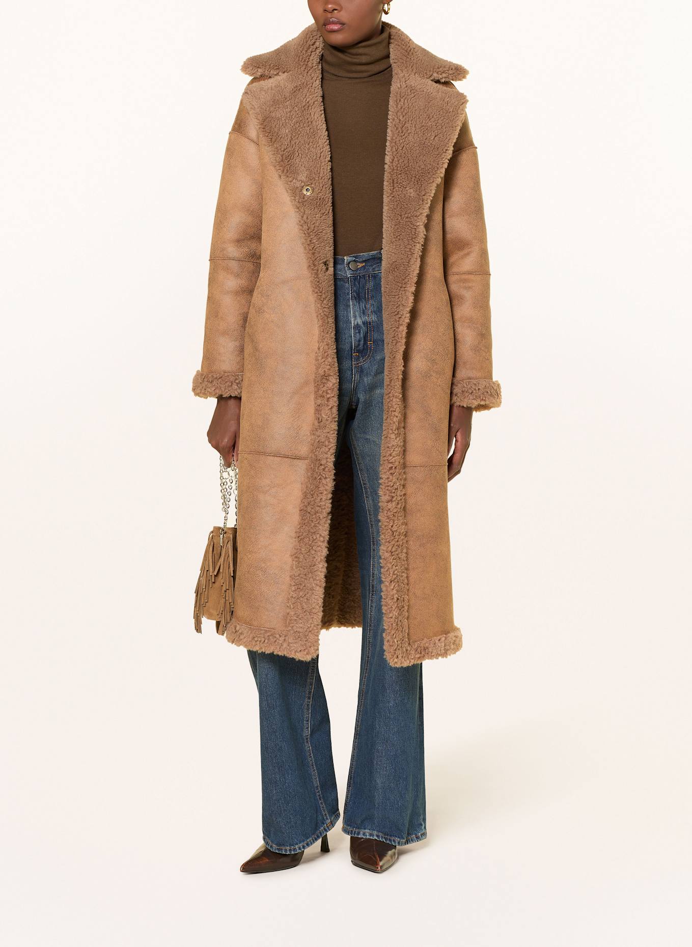 MRS & HUGS Teddyfell-Mantel: CAMEL