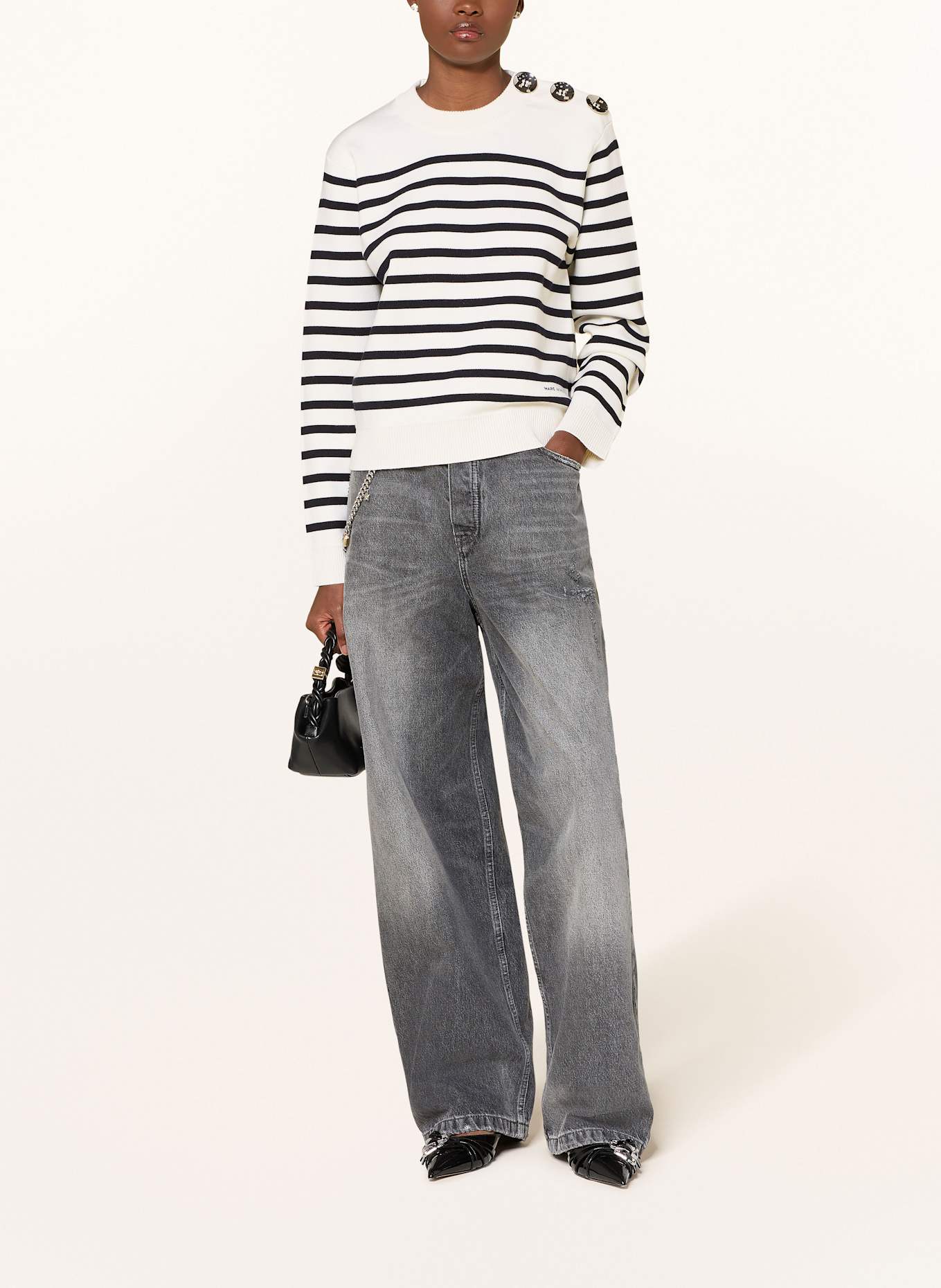 MARC JACOBS Sweatshirt BRETON STRIPE: WEISS / DUNKELBLAU