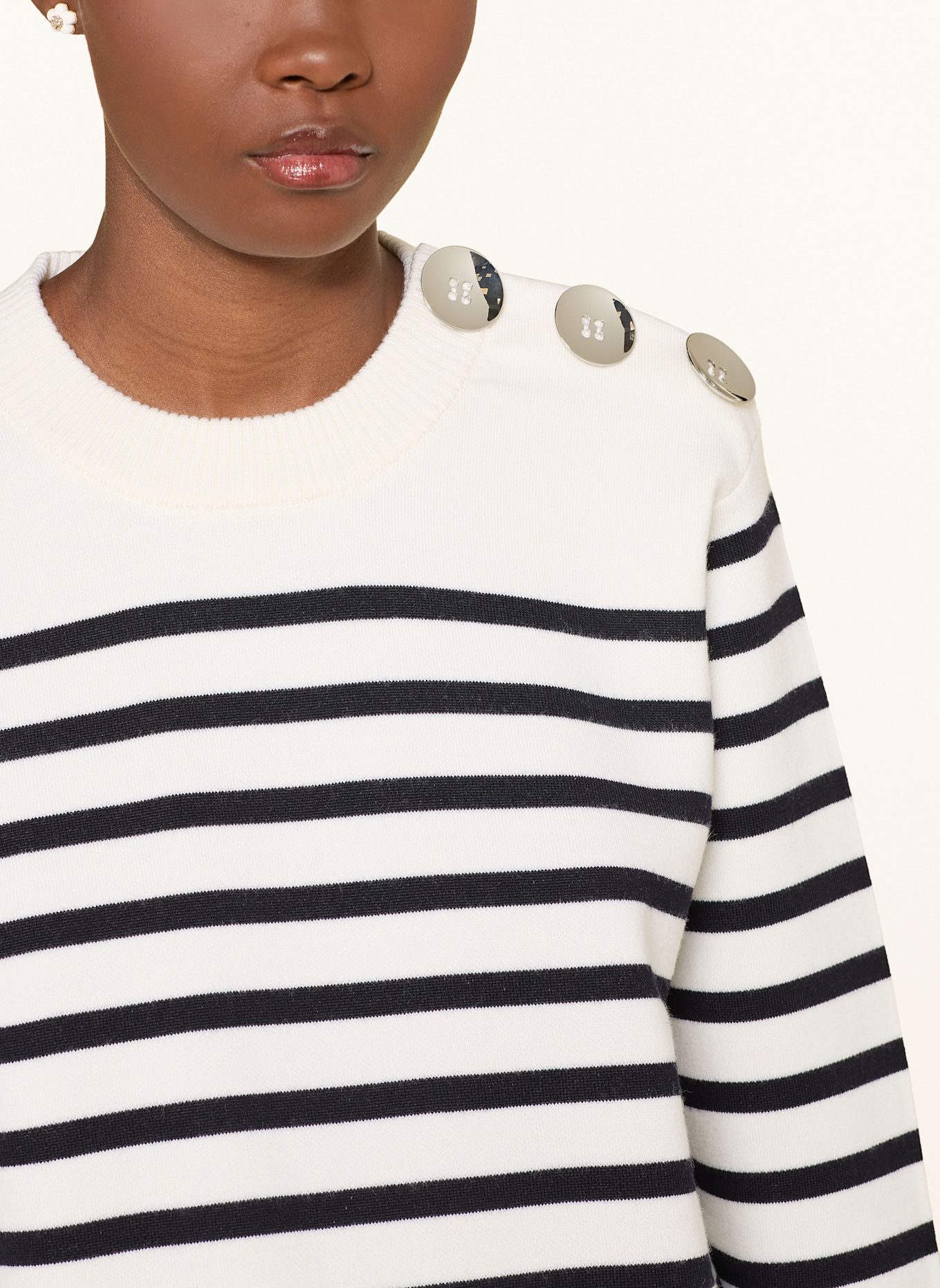 MARC JACOBS Sweatshirt BRETON STRIPE: WEISS / DUNKELBLAU