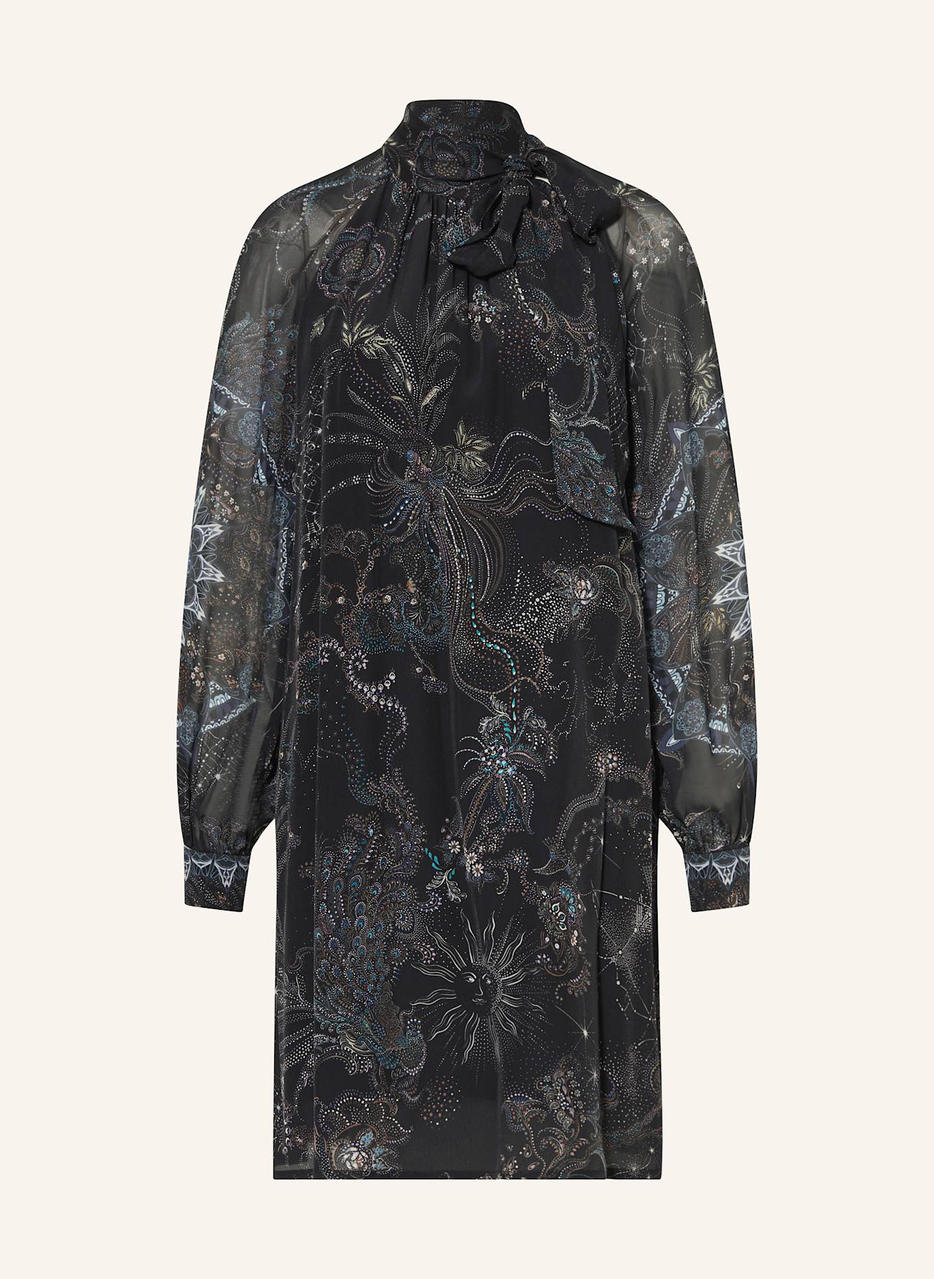 RIANI Kleid MANDALA mit Schluppe: SCHWARZ / BLAU / WEISS