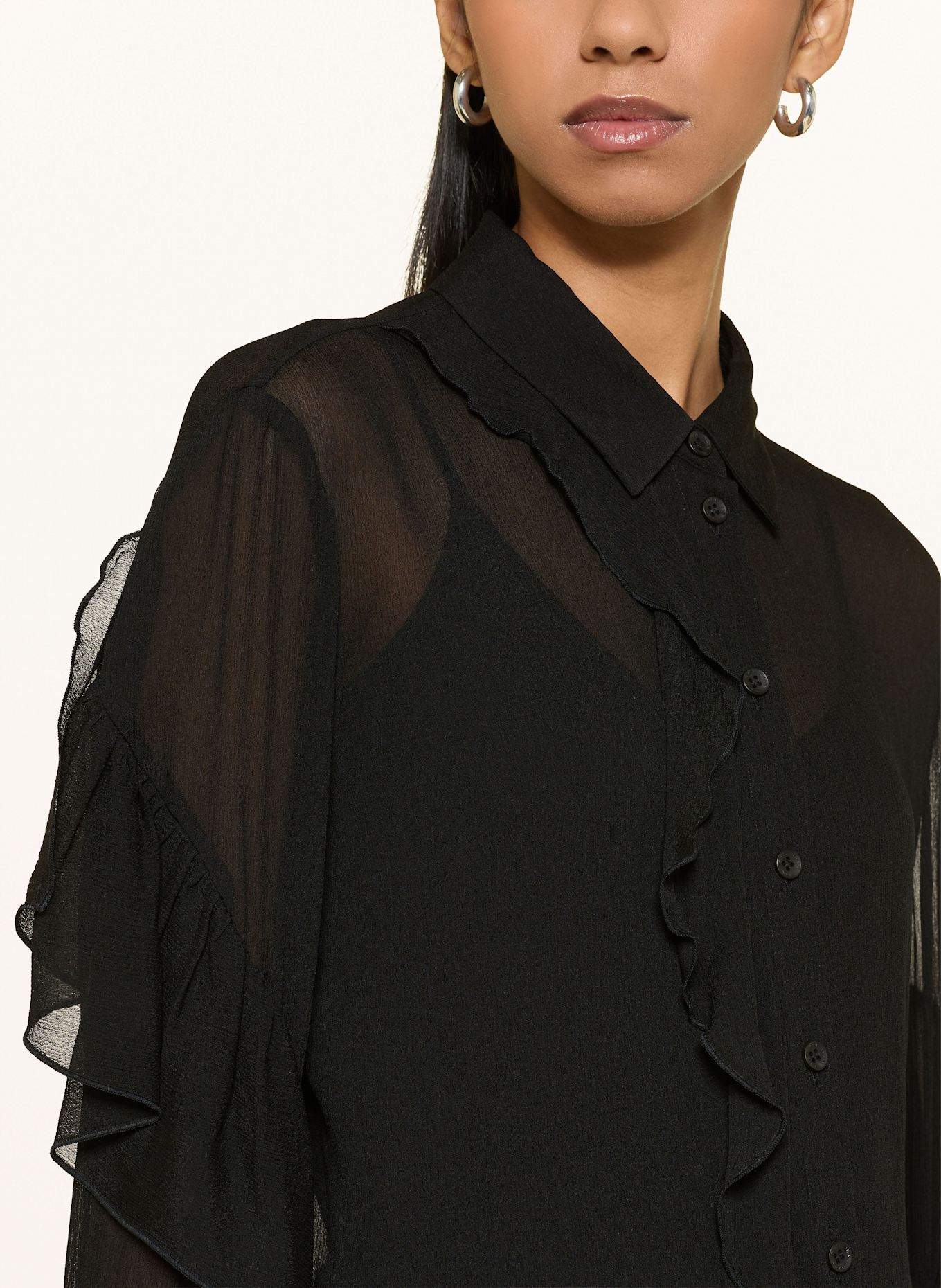 RIANI Hemdbluse mit Rüschen: SCHWARZ