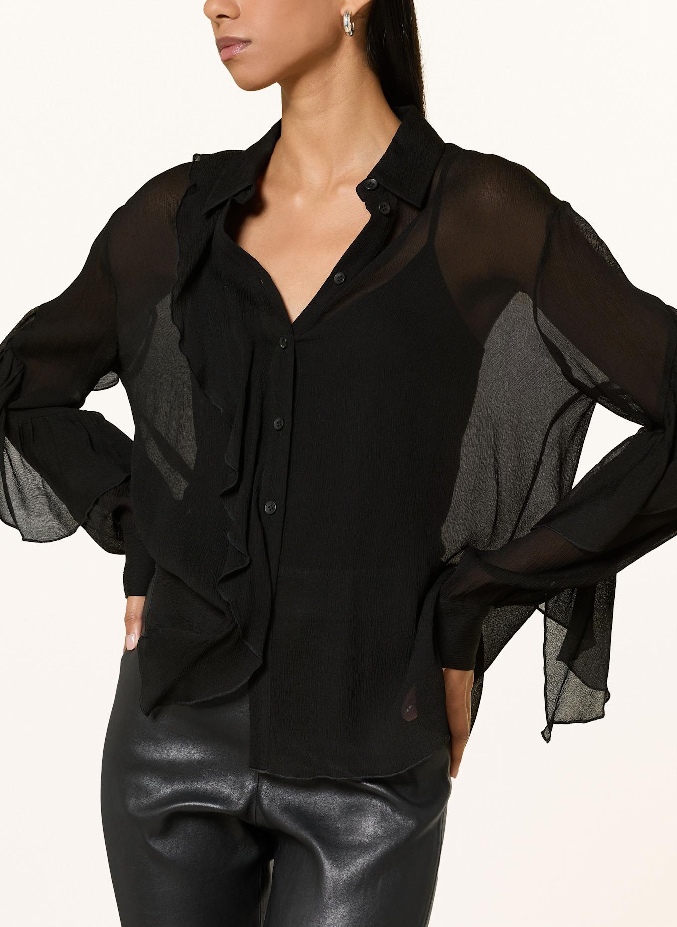 RIANI Hemdbluse mit Rüschen: SCHWARZ