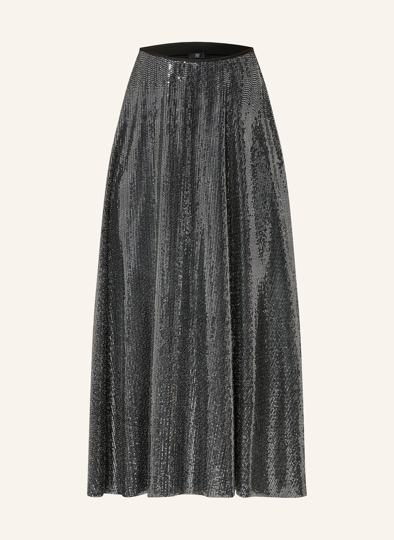 RIANI Rock mit Pailletten und Glitzergarn: SCHWARZ / SILBER