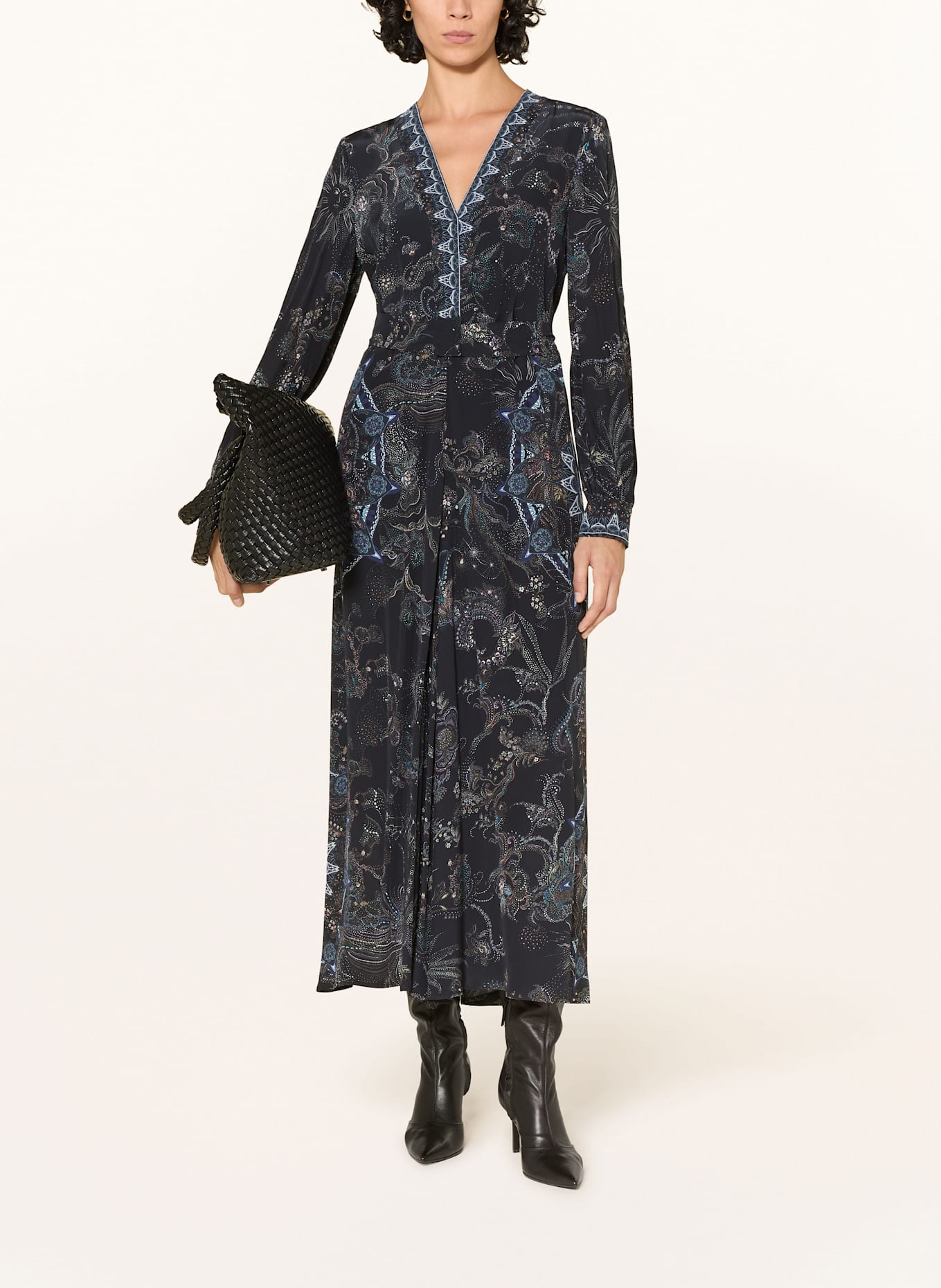 RIANI Kleid MANDALA: SCHWARZ / BLAU / WEISS