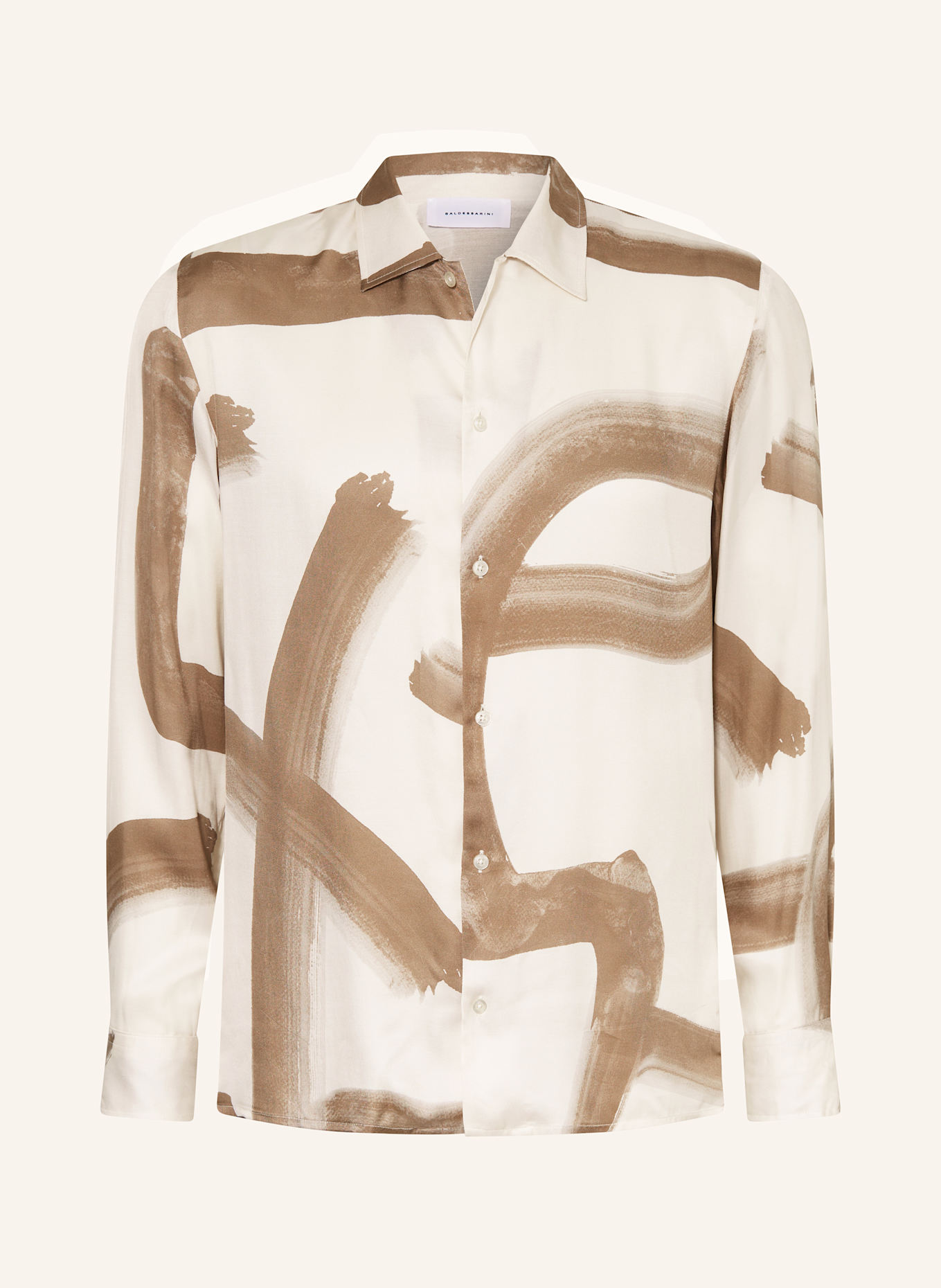 BALDESSARINI Chemise en satin EASY Comfort Fit: ÉCRU / CHAMEAU