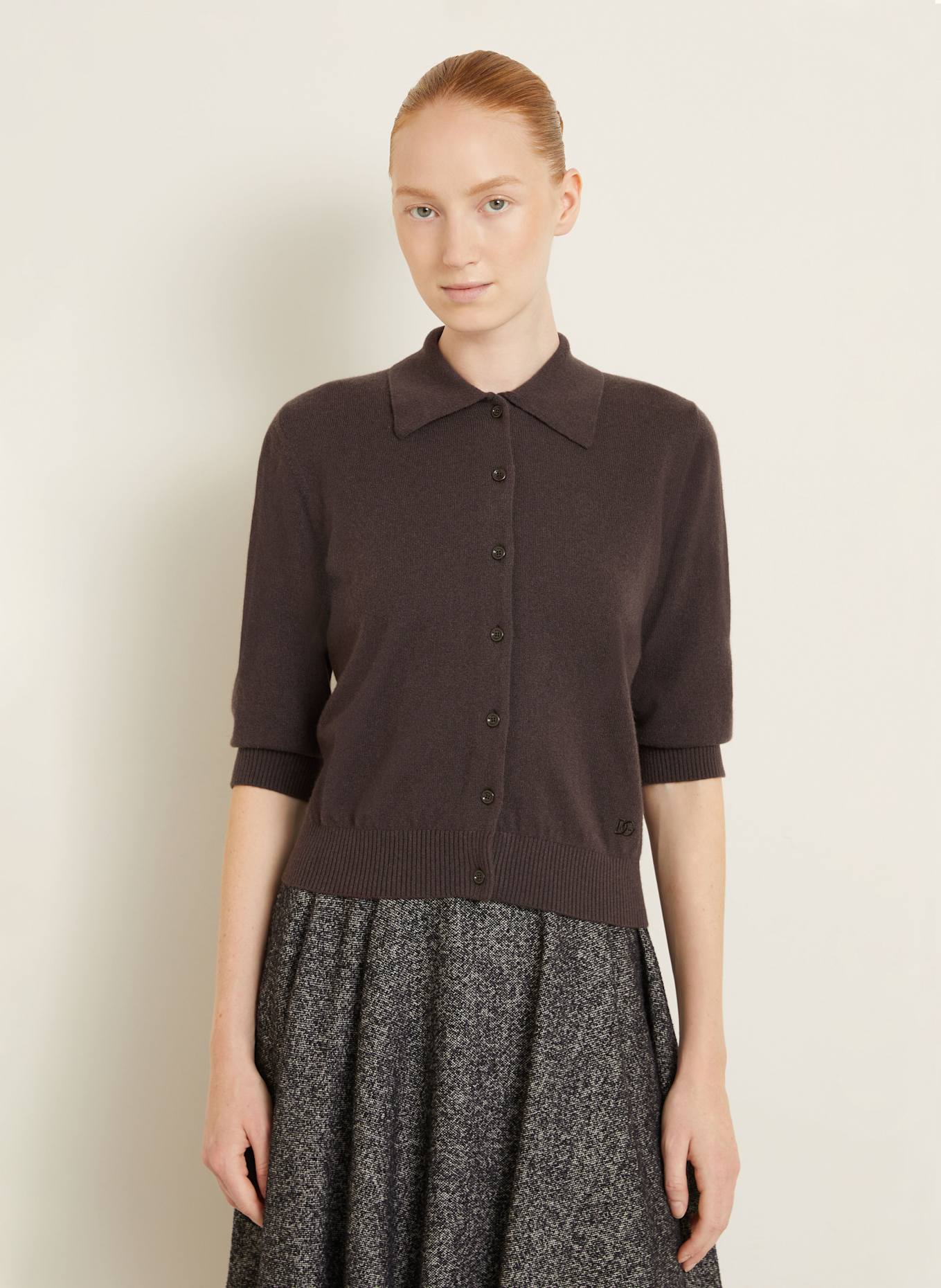 DOLCE & GABBANA Strickjacke aus Cashmere: DUNKELBRAUN