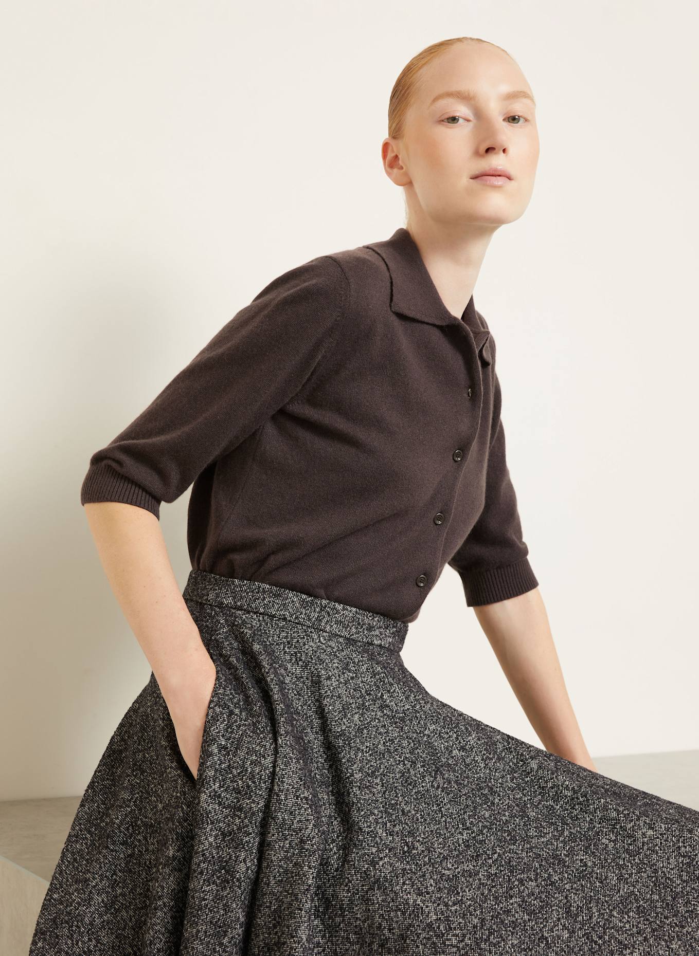 DOLCE & GABBANA Strickjacke aus Cashmere: DUNKELBRAUN