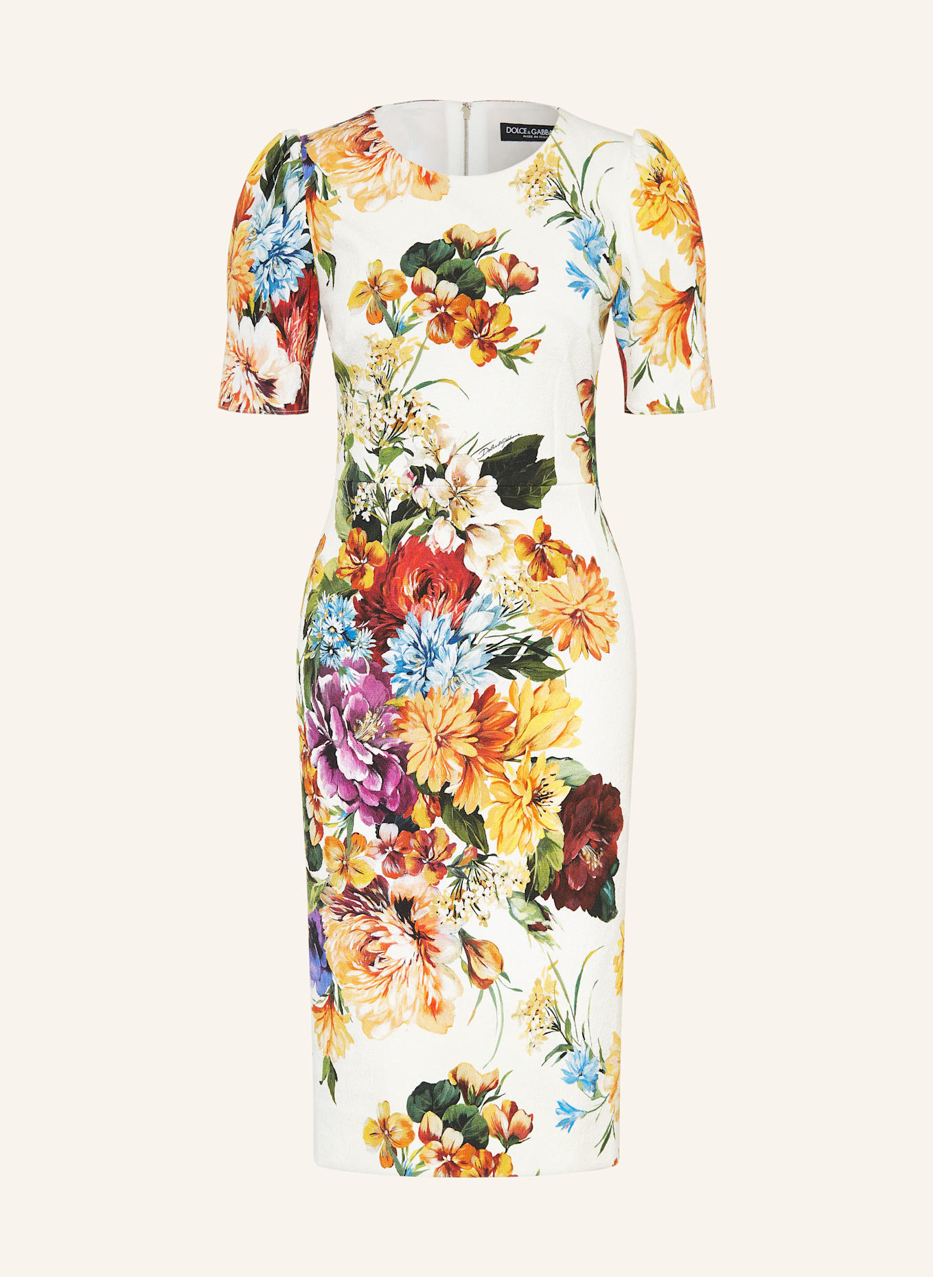 DOLCE & GABBANA Etuikleid: LILA / DUNKELGELB