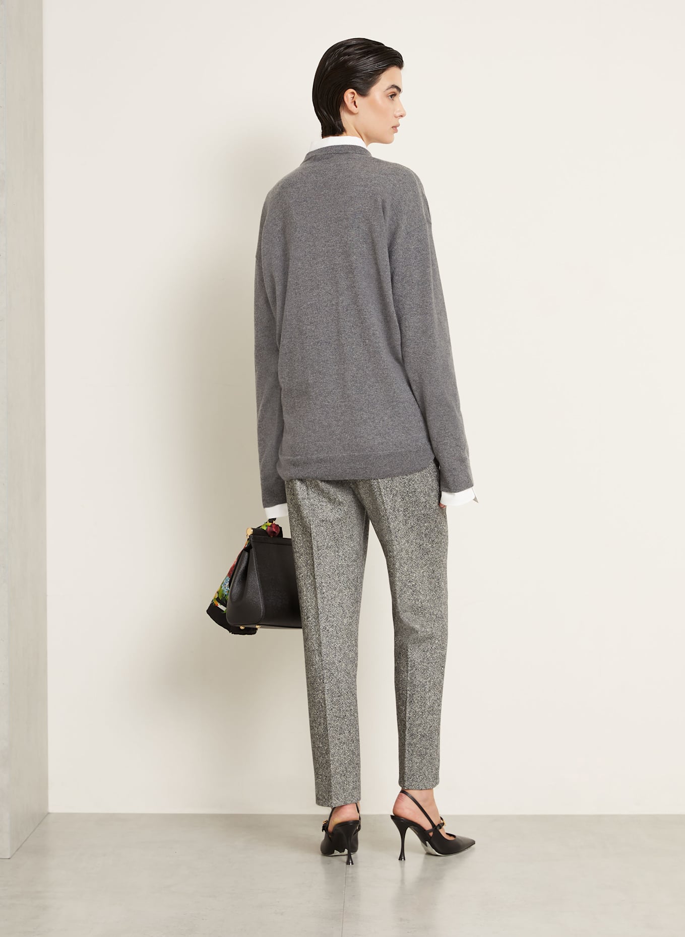 DOLCE & GABBANA Cashmere-Pullover: DUNKELGRAU