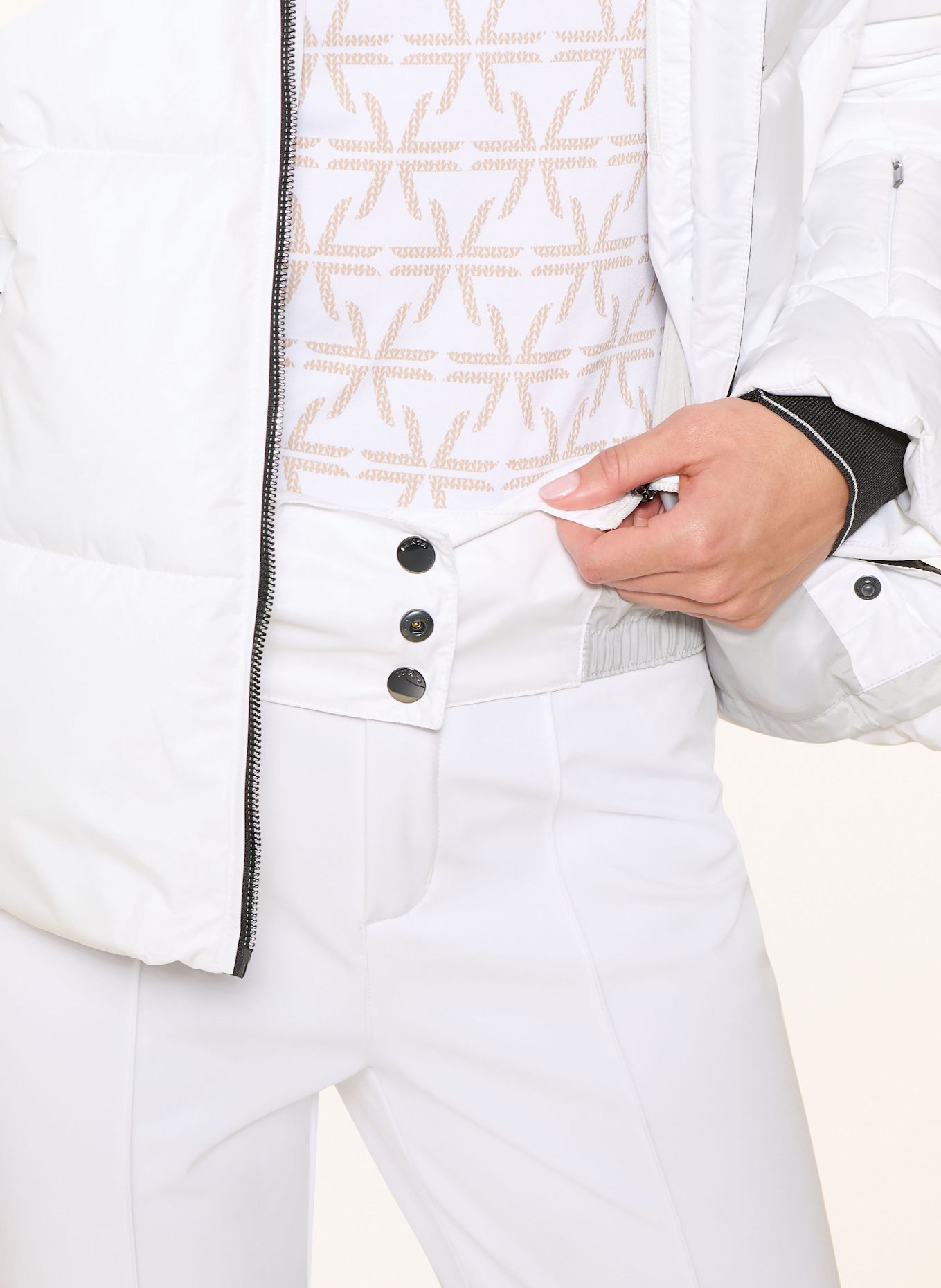 LUHTA Skijacke SUOMUTUNTURI mit abnehmbarem Kunstfell: WEISS