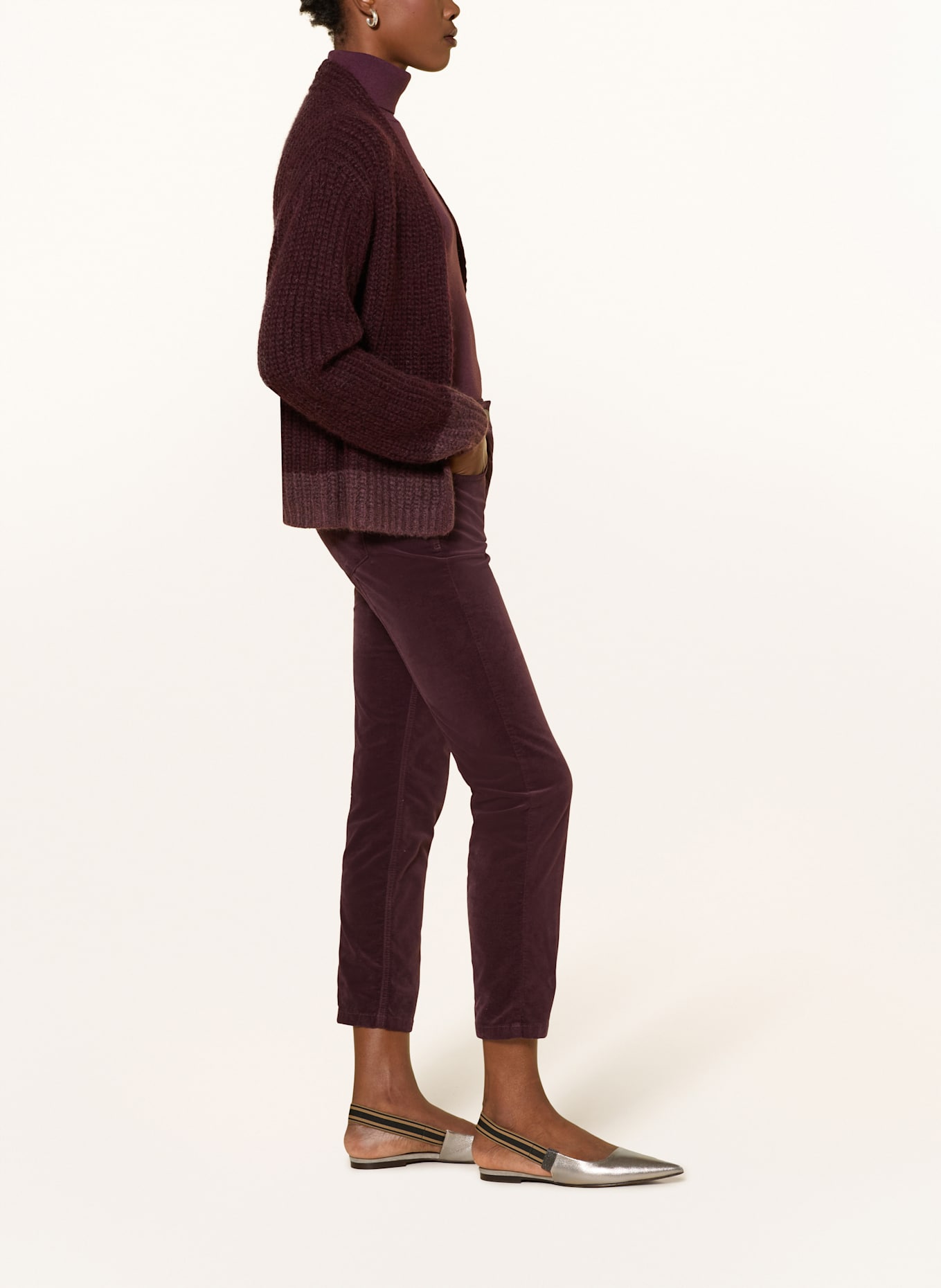 LUISA CERANO 7/8-Hose aus Samt: DUNKELLILA